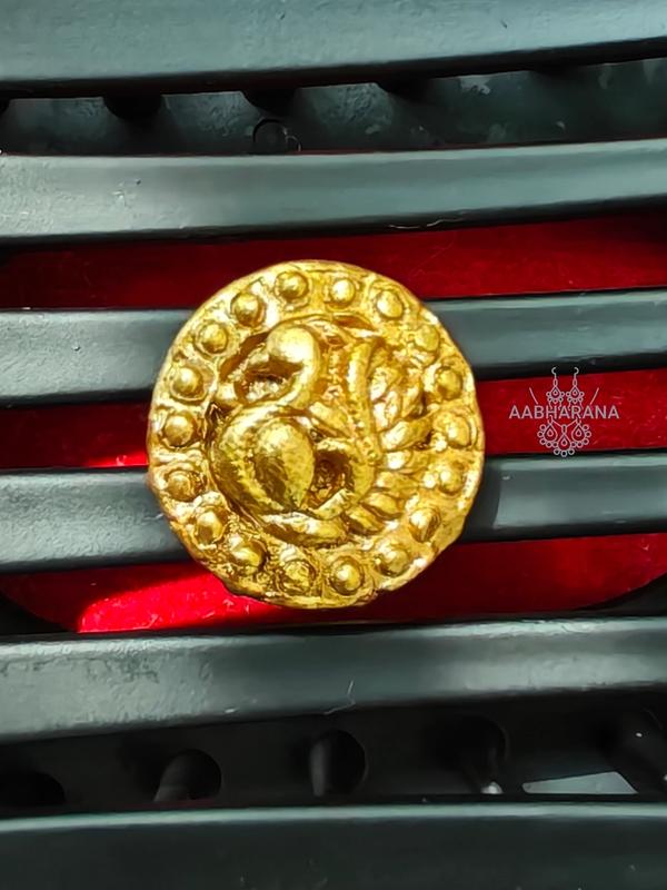 Handcrafted Golden Peacock Terracotta Adjustable Finger Ring