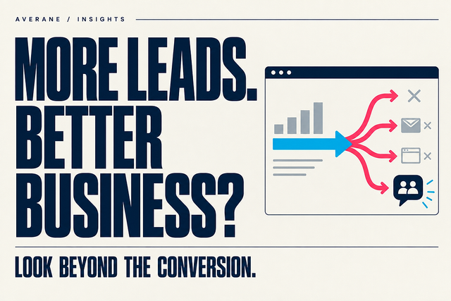 More leads. Better business? Look beyond the conversion: a website inquiry branches into different business outcomes.