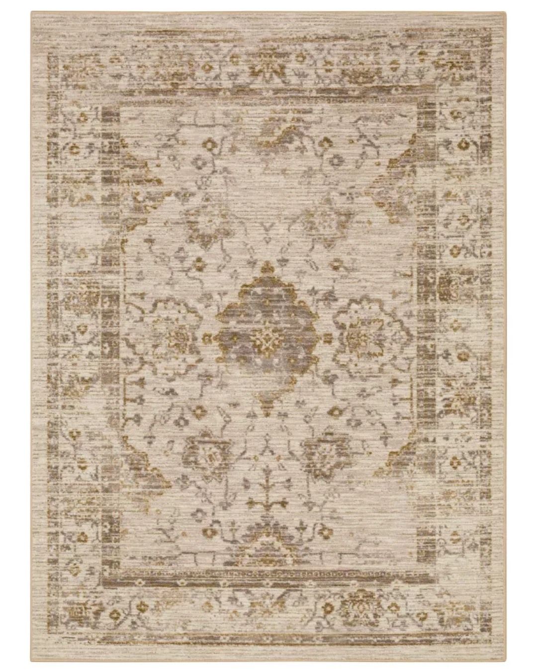 7'X10' Vintage Tufted Distressed Area Rug Tan