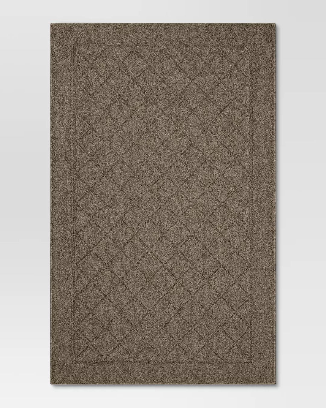 2'6"x3'10" Washable Diamond Clarkson Tufted And Hooked Accent Rug Tan