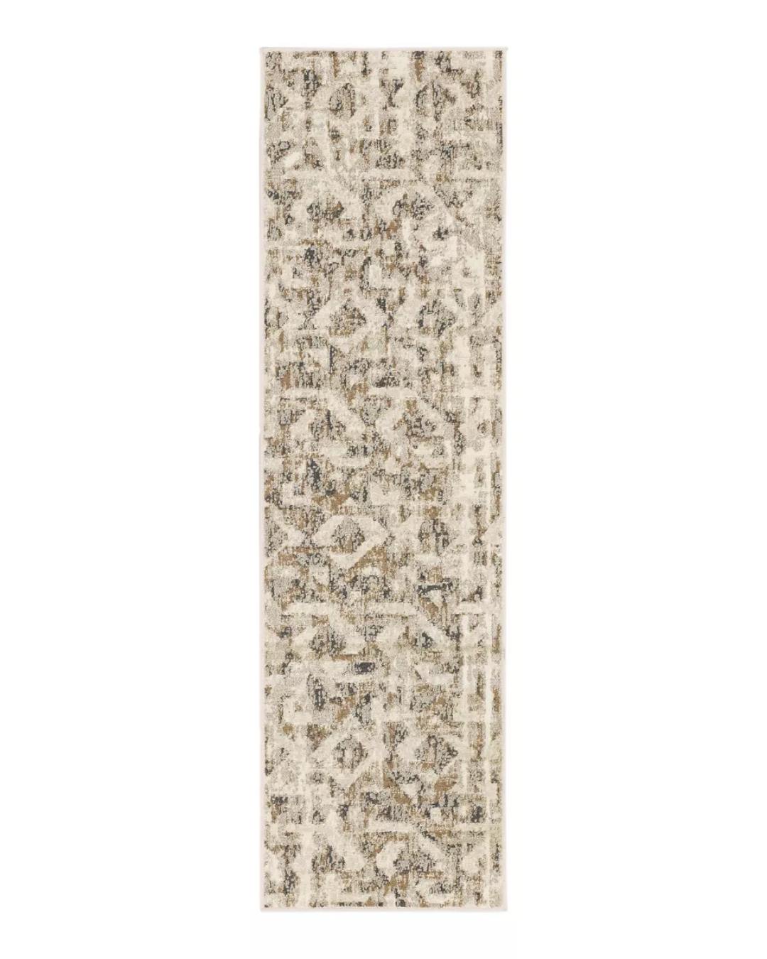 2'x7' Eliot Geo Runner Rug Tan/Beige/Gray