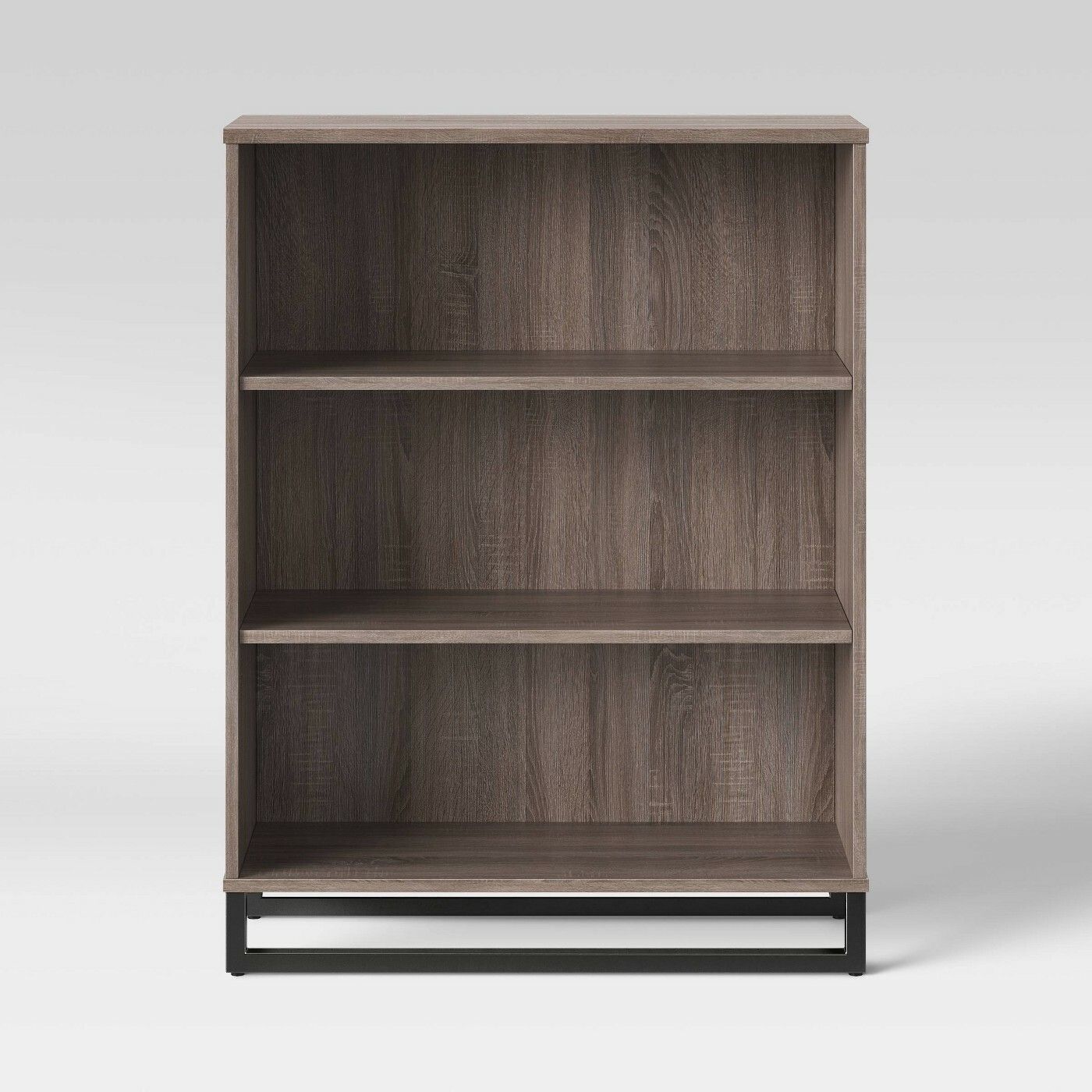 Mixed Material 3 Shelf Bookcase Gray - Room Essentials