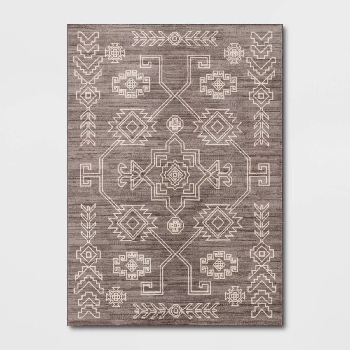 5 x 7' Washable Global Persian Style Area Rug Grey