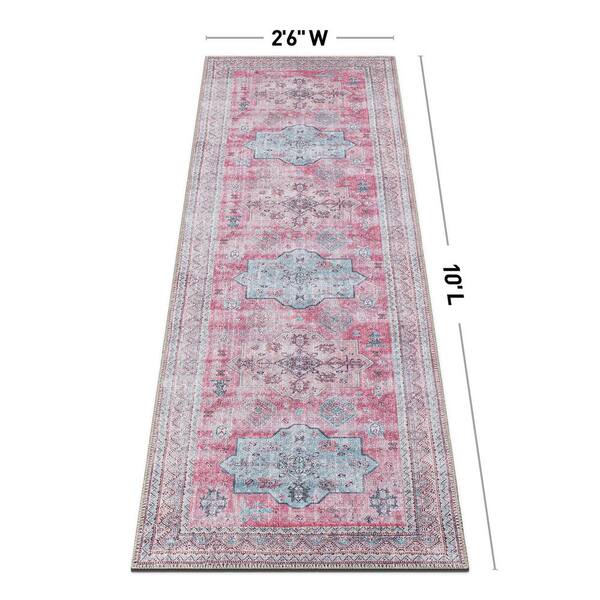 World Rug Gallery Distressed Transitional Bohemian 2'6"x10' Multi Runner Rug