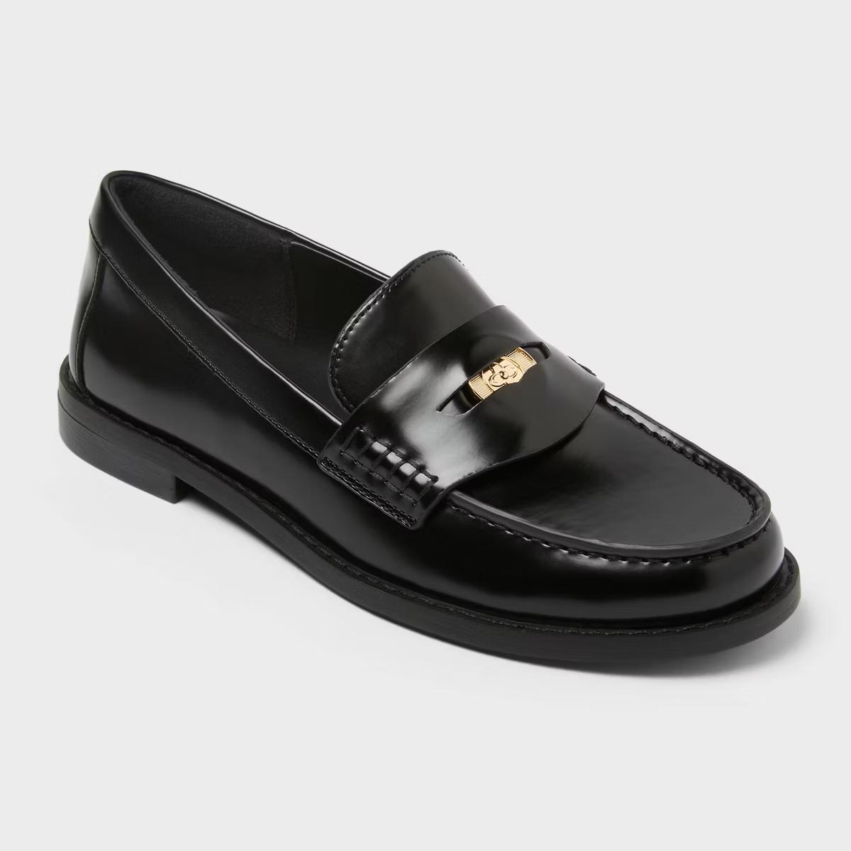 Women’s Phyllis Penny Loafers with Memory Foam Insole – A New Day Black 8.5
