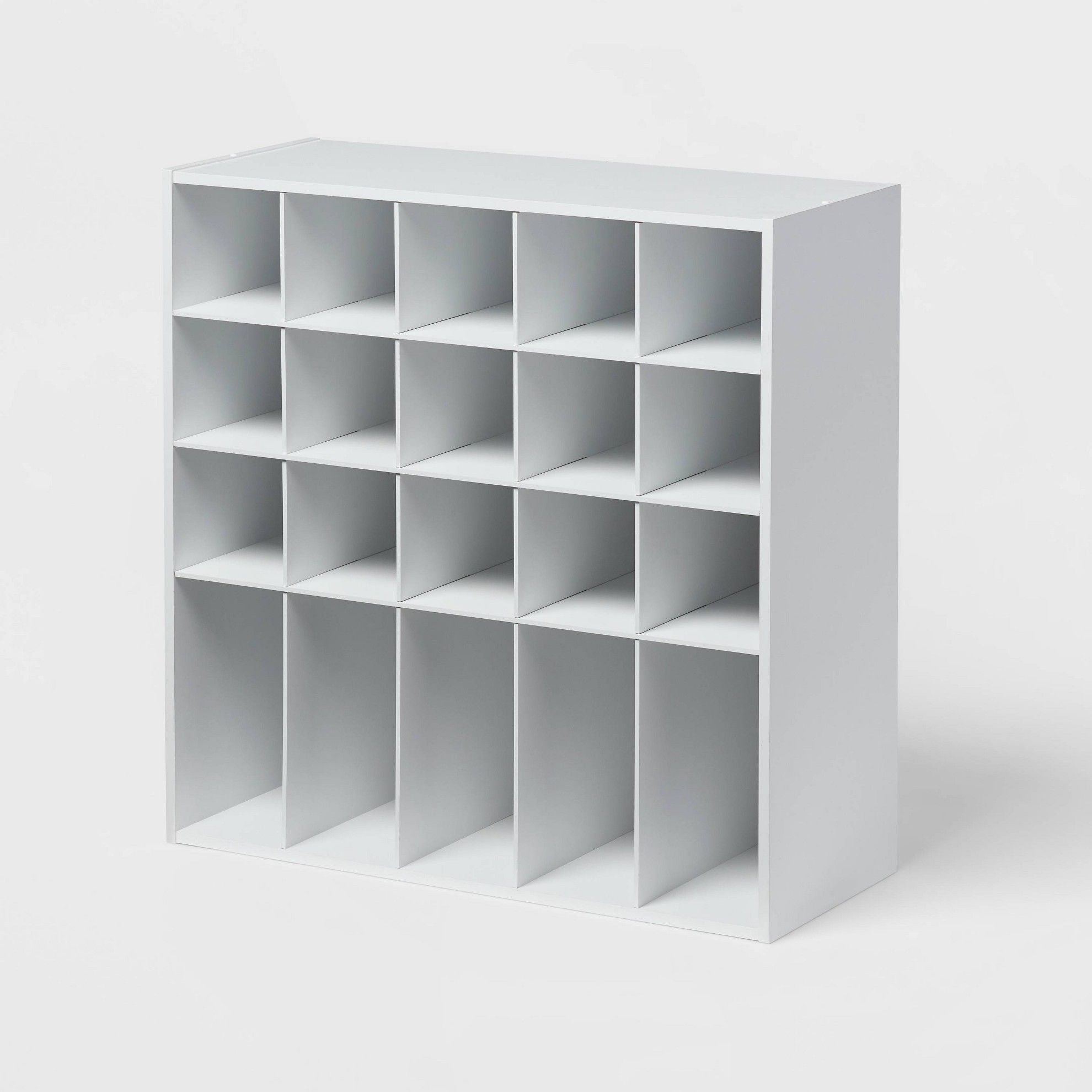 4 Tier Laminate Stackable Shoe Cubby White - Brightroom: Shoe Rack Organizer