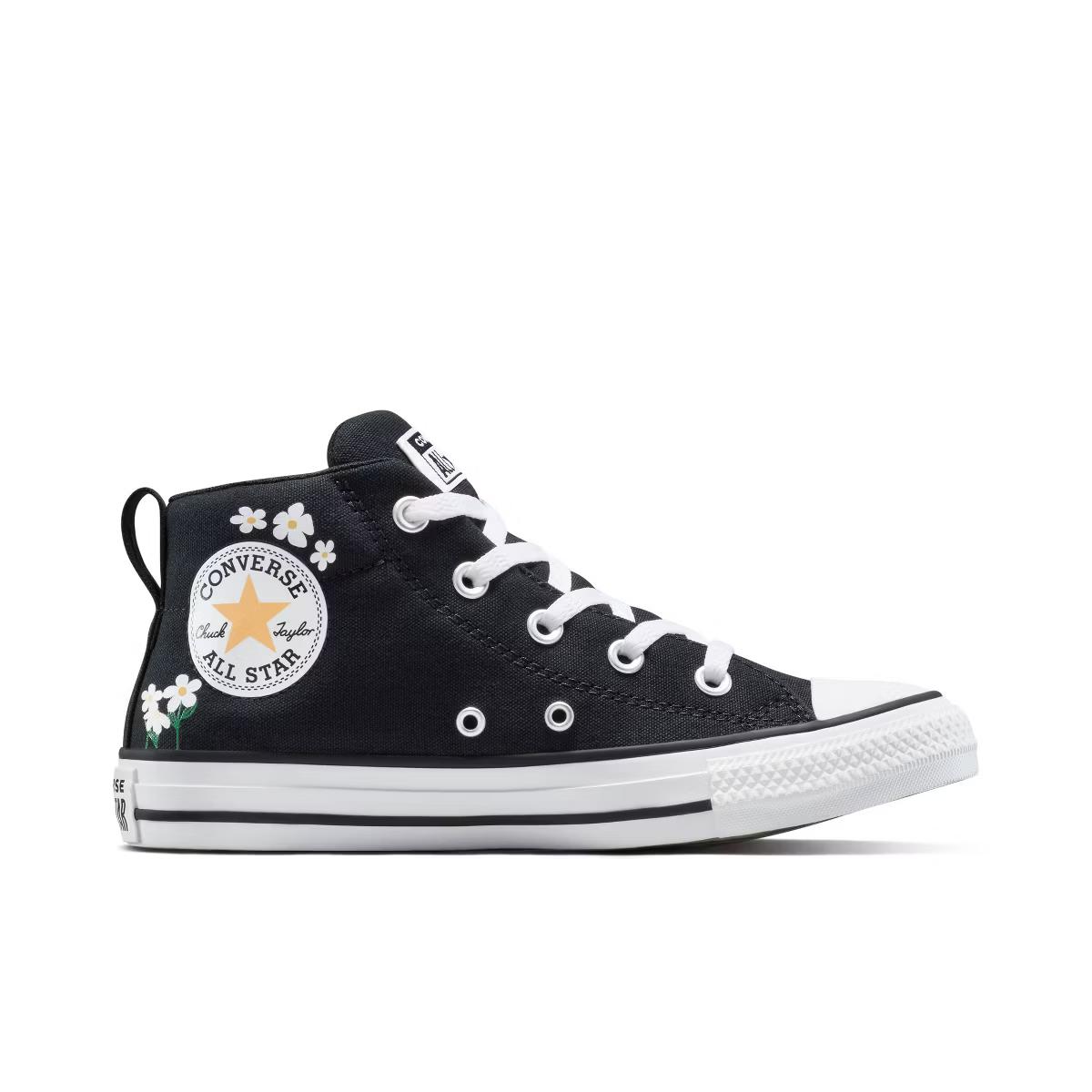 Converse Adult Street Mid Sneakers - Black Flowers M 6/ W 8