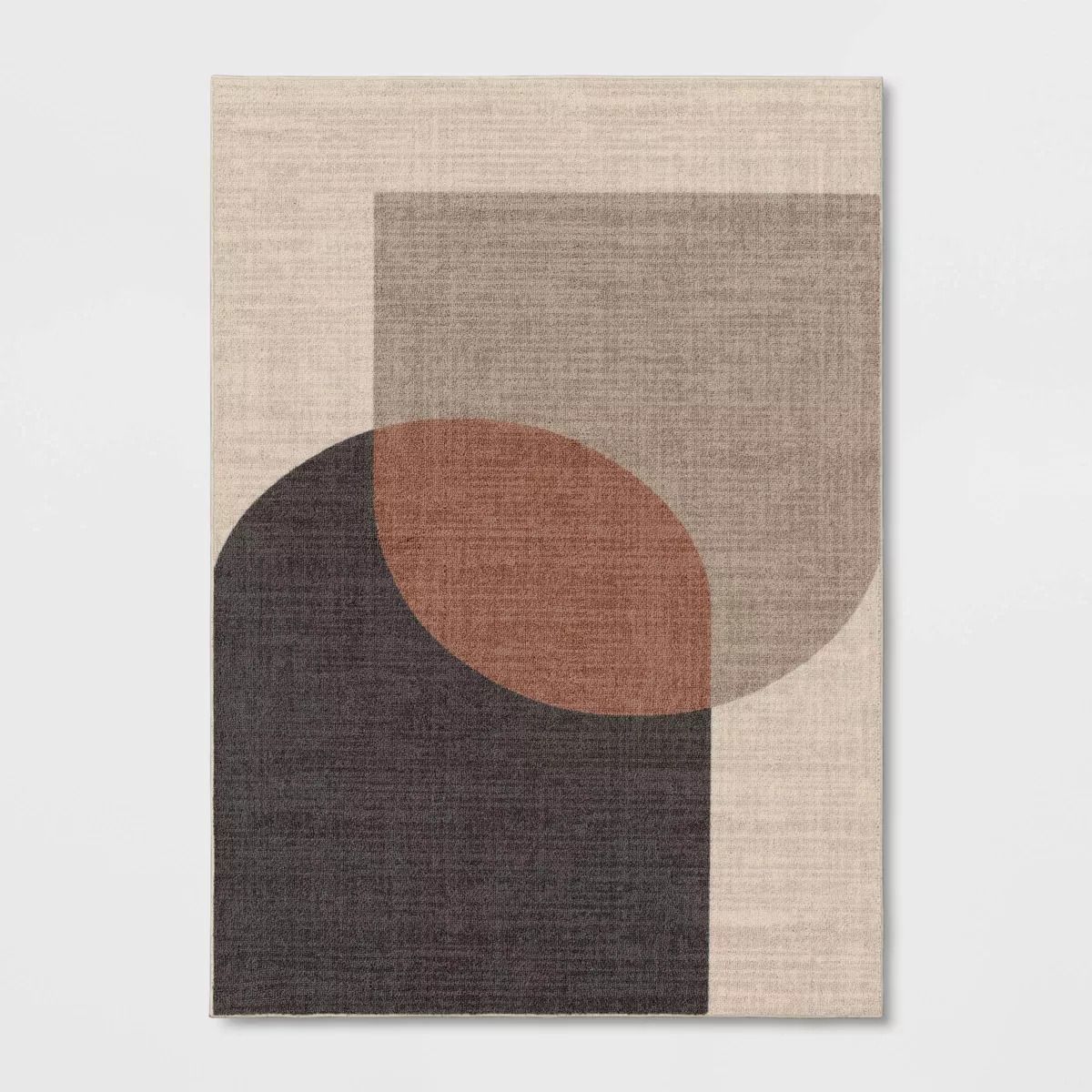 Abstract Geometric Area Rug - 5 X 7 - Beige