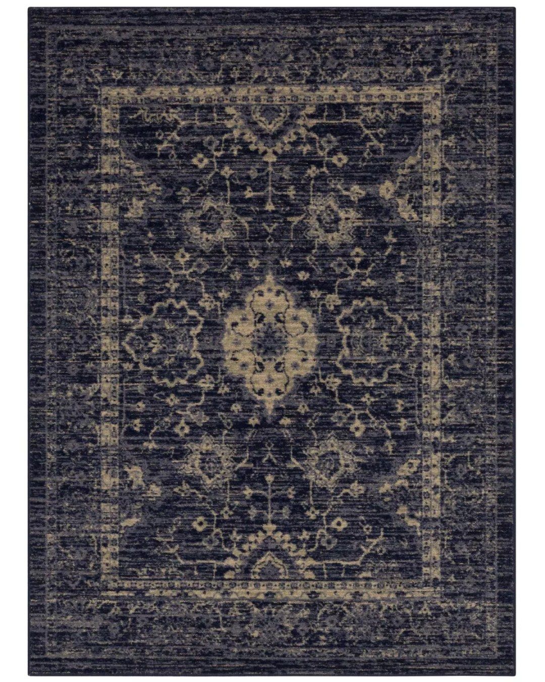 7'x10' Vintage Tufted Distressed Area Rug Indigo Navy