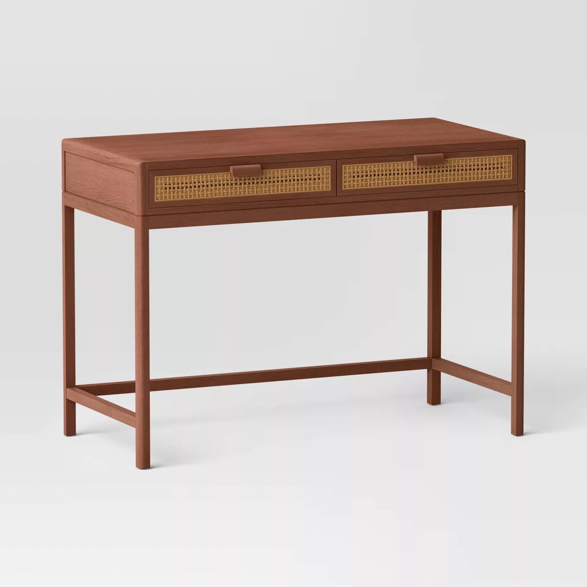 Minsmere Writing Desk with Drawers Brown - Threshold: