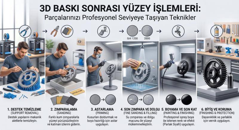 3D Baskı Sonrası Yüzey İşlemleri: Parçalarınızı Profesyonel Seviyeye Taşıyan Teknikler