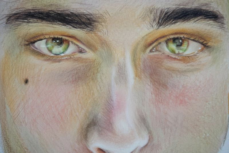 Familiar Gaze, Color Pencil, 2023