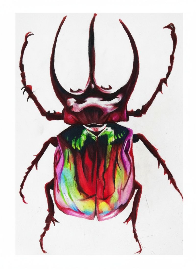 Chromatic Armor, Colored pencil on paper, 2023
