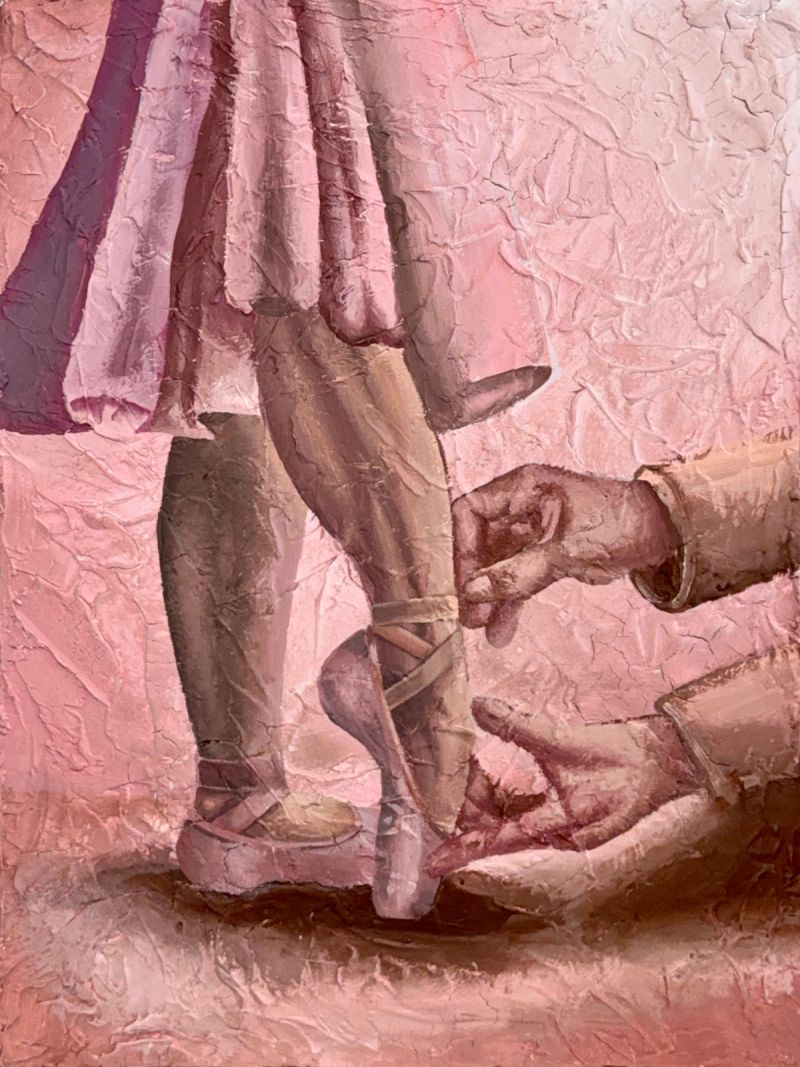 First Position, Acrylic & Plaster on Wood Panel, 2025