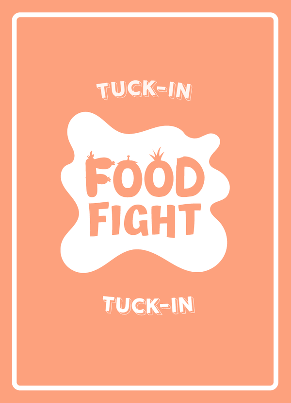 The back of a card from the food fight card game for the 38 Tuck-In Cards