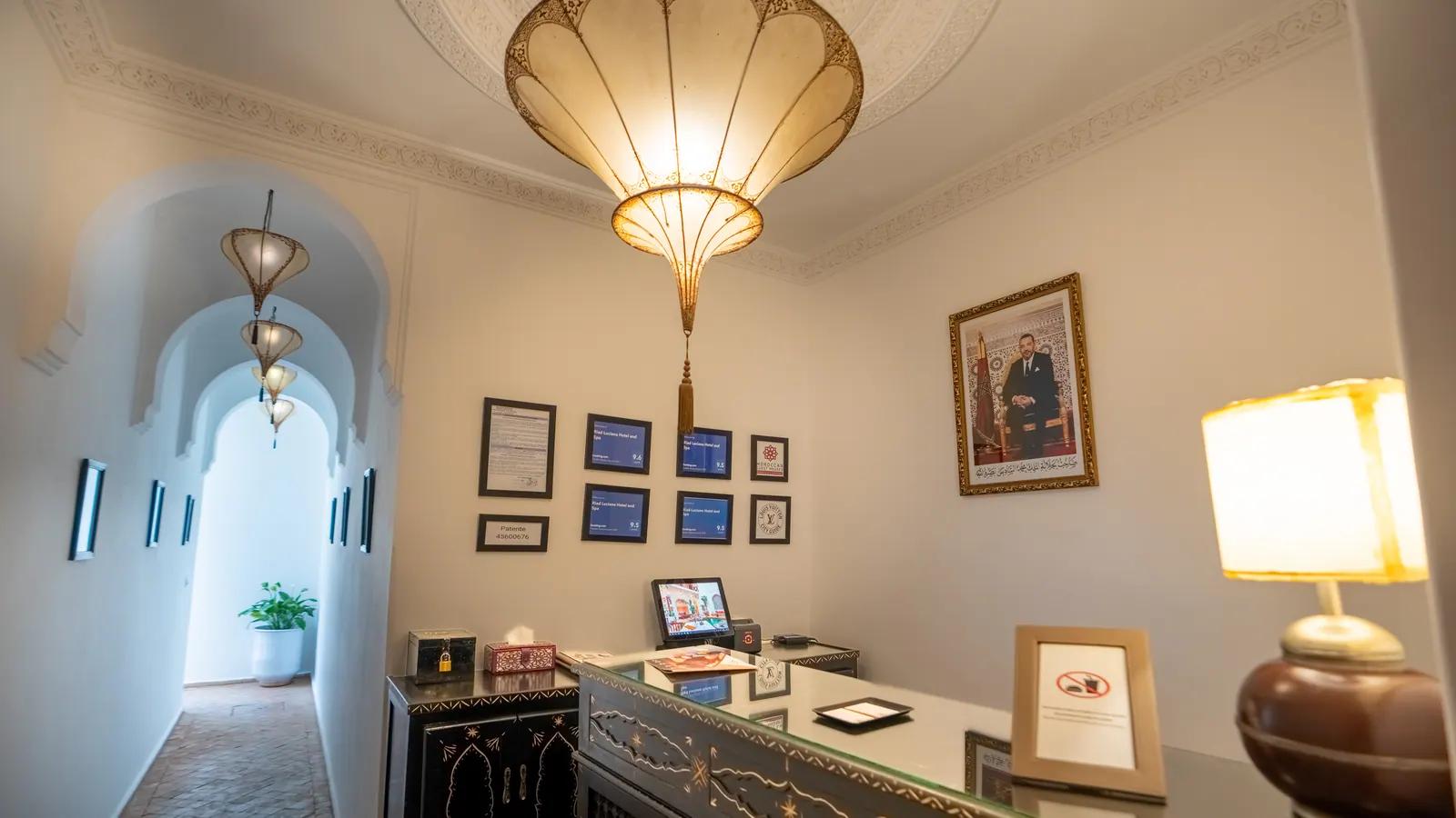 Reception desk at Riad Luciano