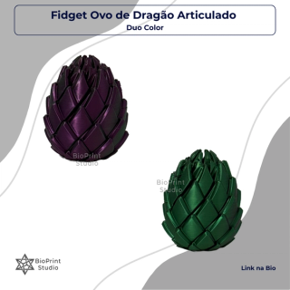 Fidget Ovo de Dragão Articulado - Duo Color