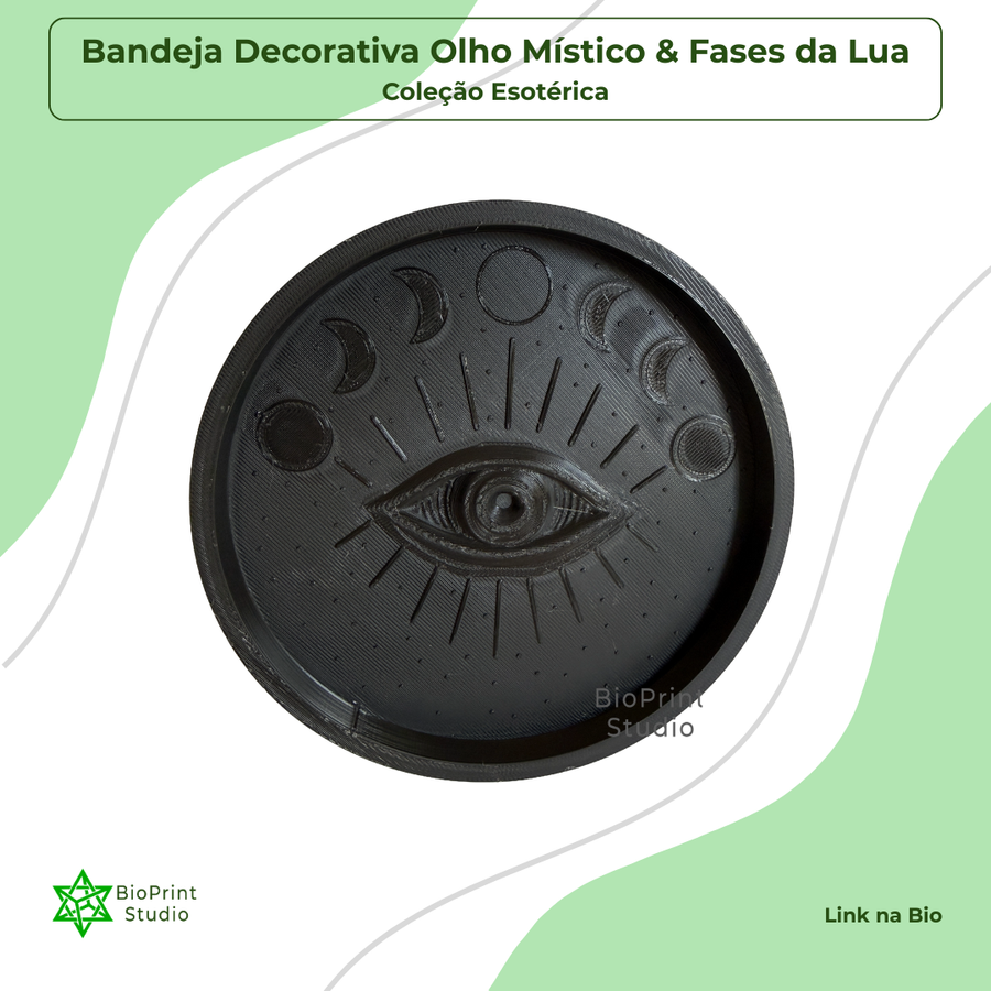 Bandeja Decorativa Olho Místico & Fases da Lua