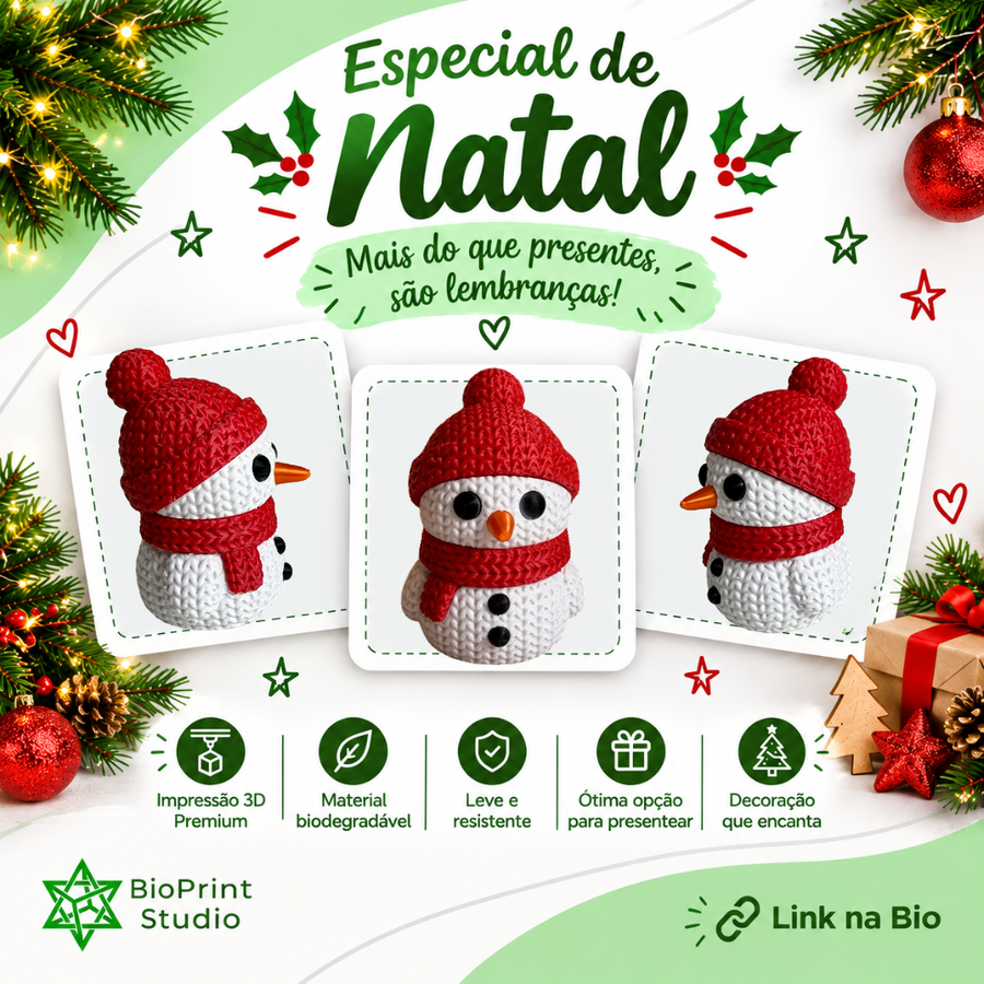 Boneco de Neve de Tricô