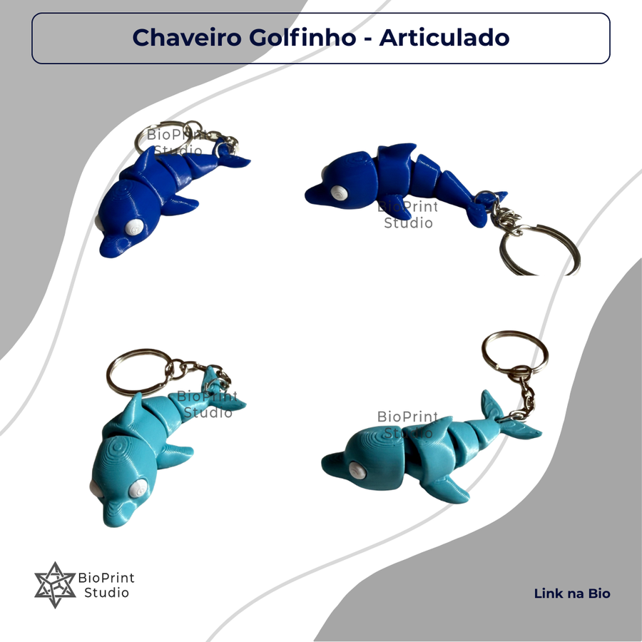 Chaveiro Golfinho Articulado Fidget Toy