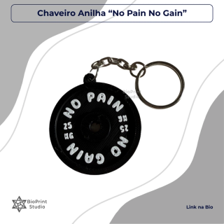 Chaveiro Anilha No Pain No Gain