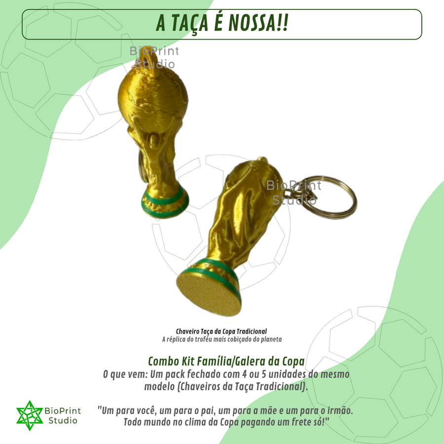 Chaveiro Miniatura Taça de Futebol