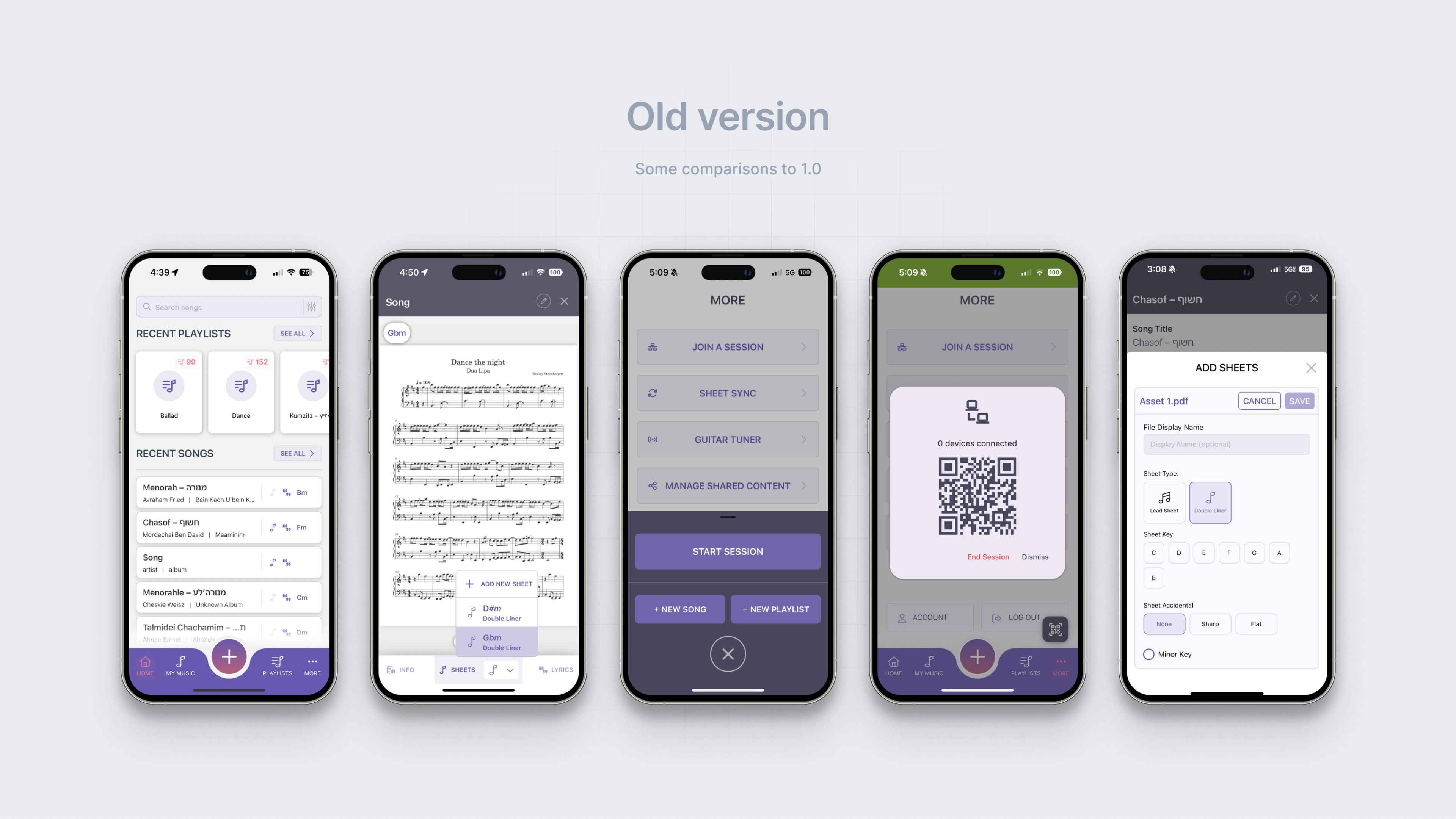 NoteBeast: Five screens from an earlier mobile app design.