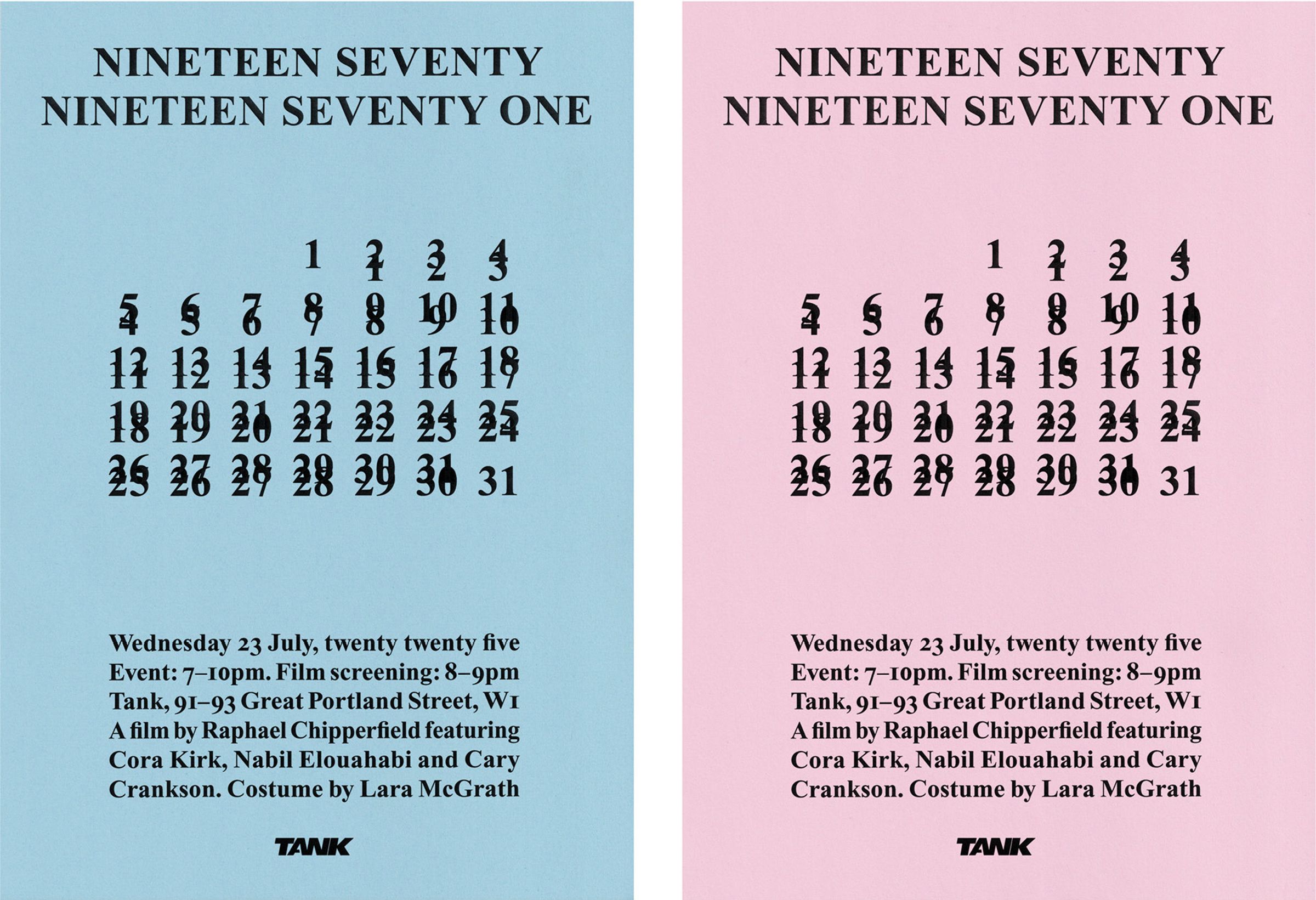 Nineteen Seventy Nineteen Seventy One, Raphael Chipperfield
