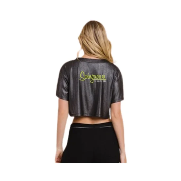 Black Shimmer Crop