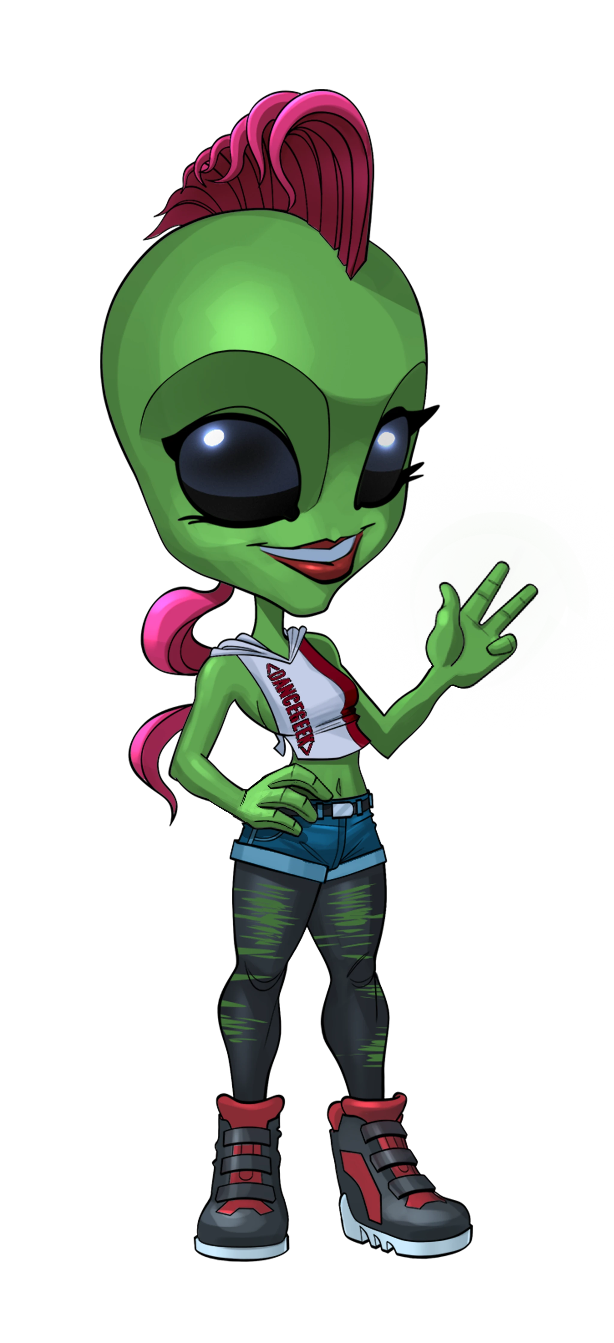 DanceGeek alien mascot