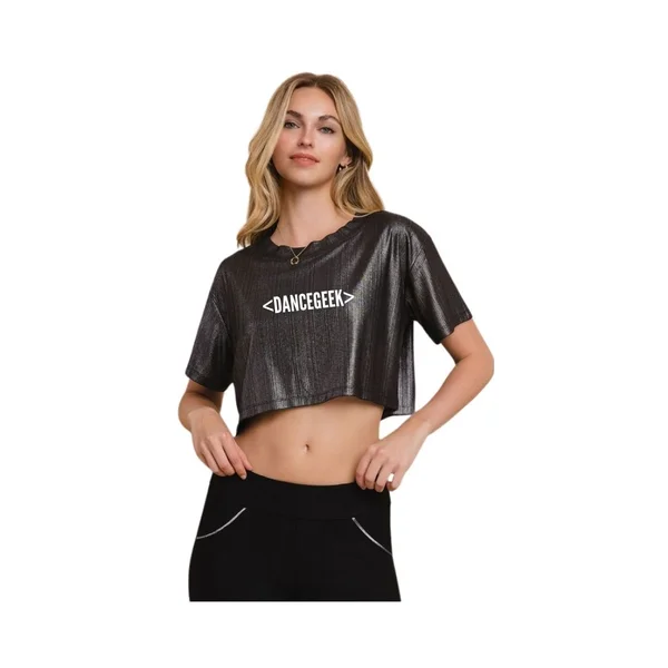 Black Shimmer Crop