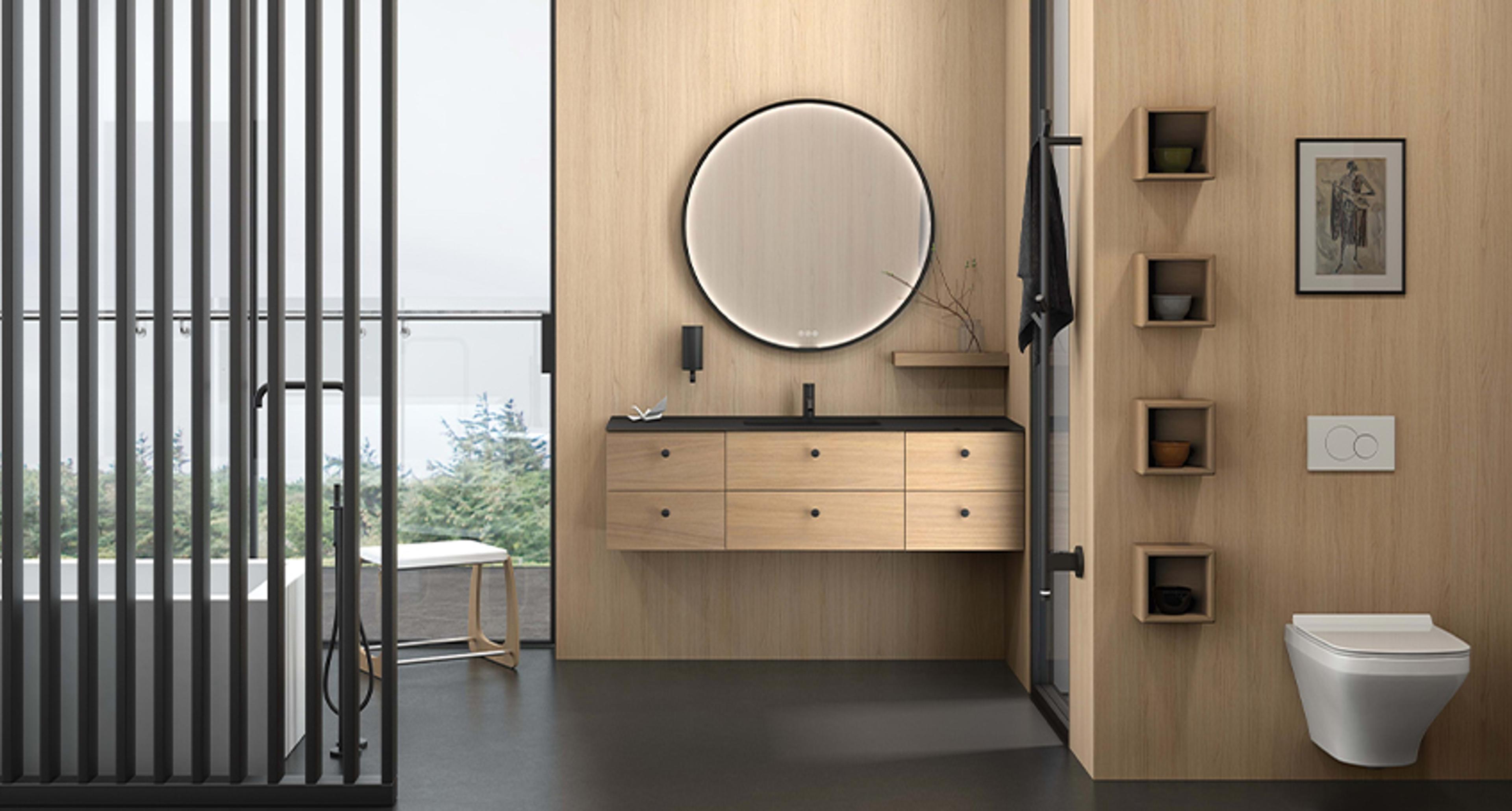 Svedbergs Epos by Halvor Bakke baderomsmøbel i sort eik 80 cm