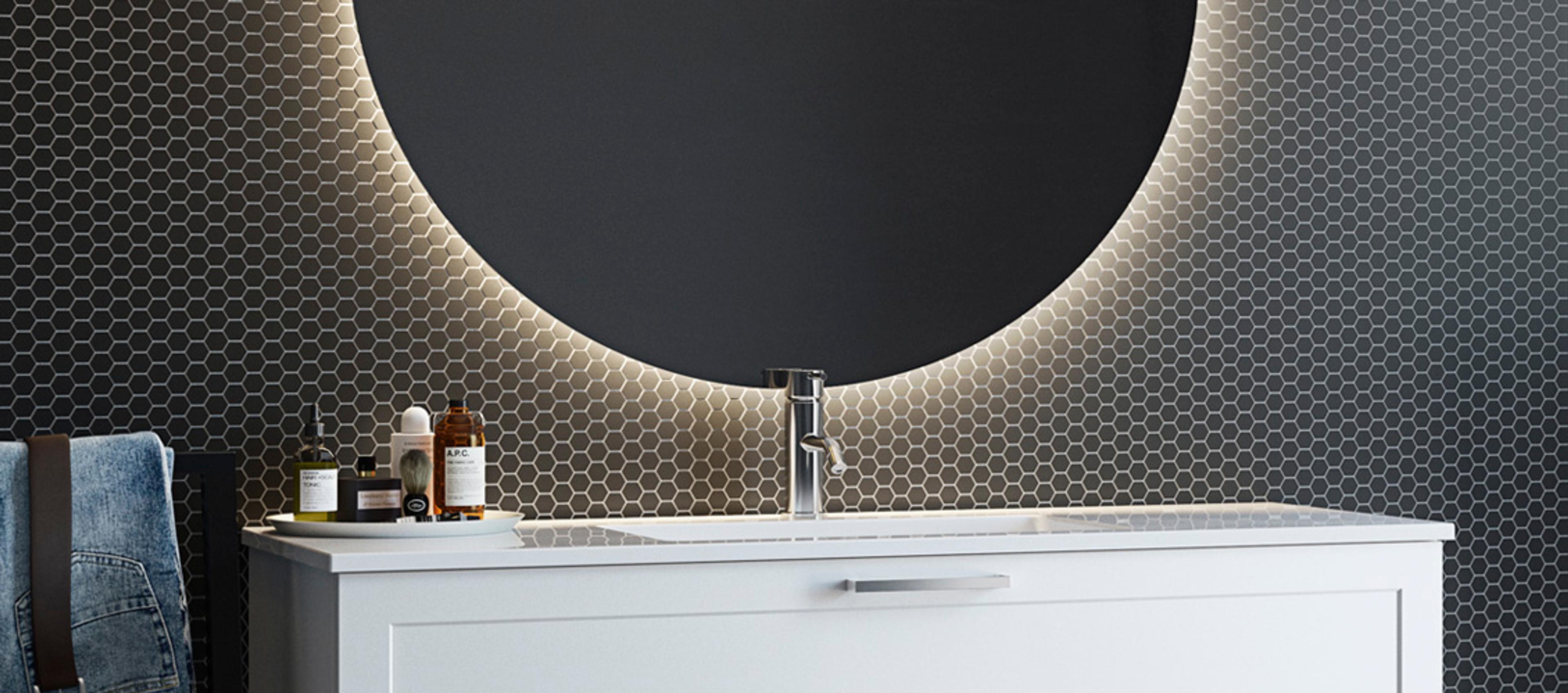 Rundt speil fra Foss