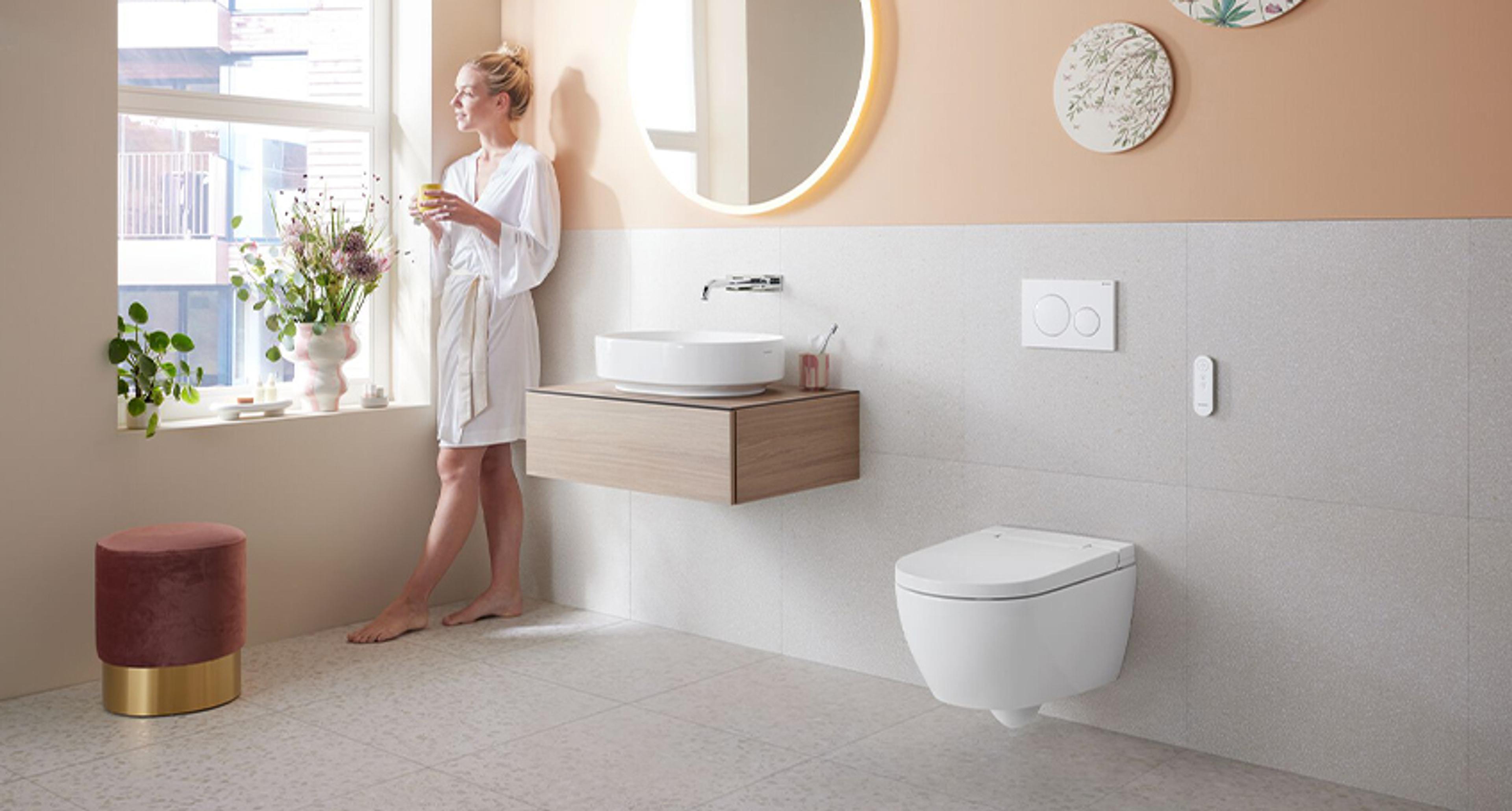 Geberit Alba dusjtoalett, vegghengt i hvit