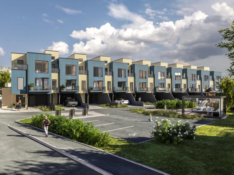 Mariero – 10 moderne rekkehus med carport og solrik takterrasse | Blink Hus
