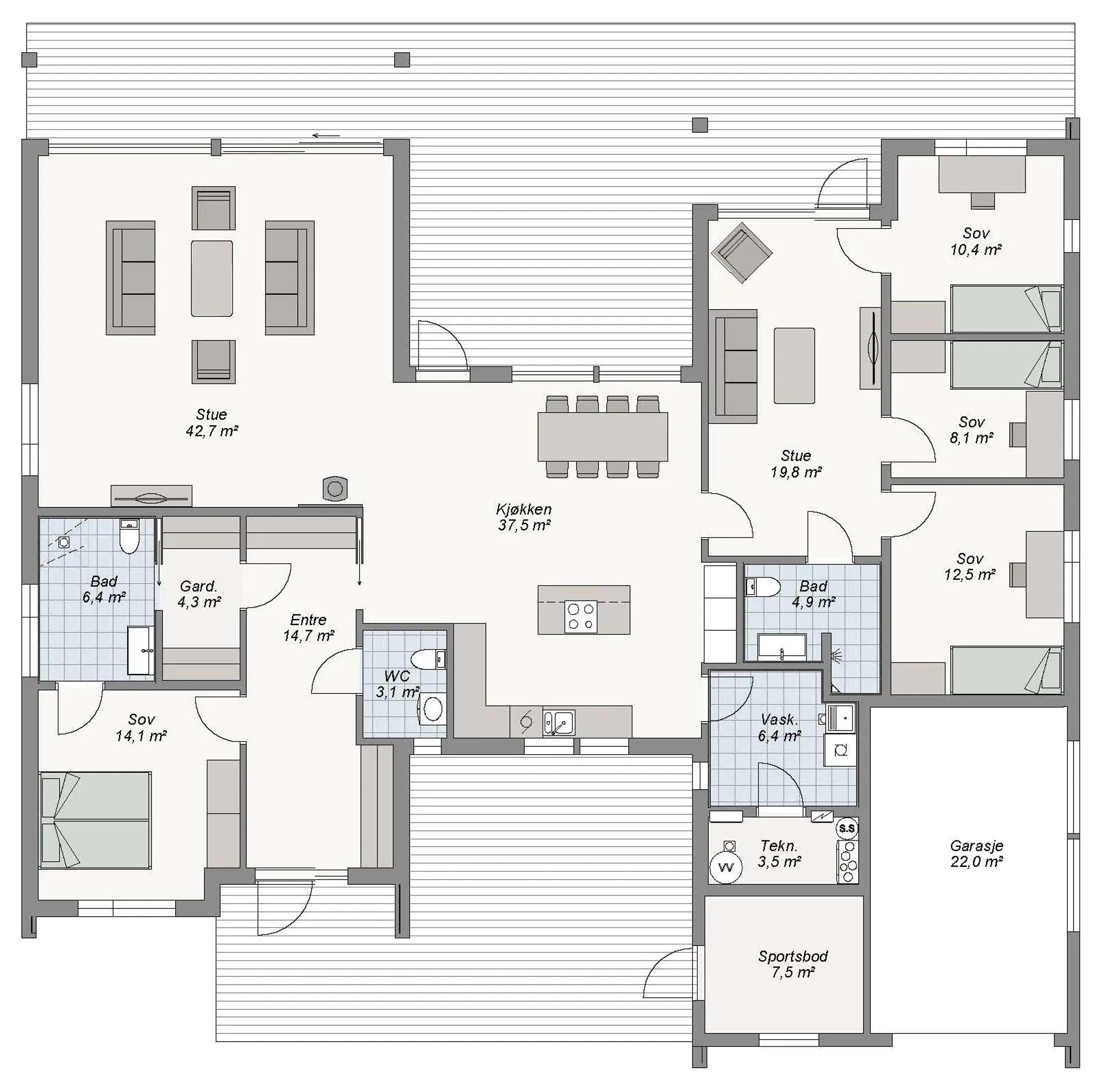 Sandefjord plantegning 1. etg