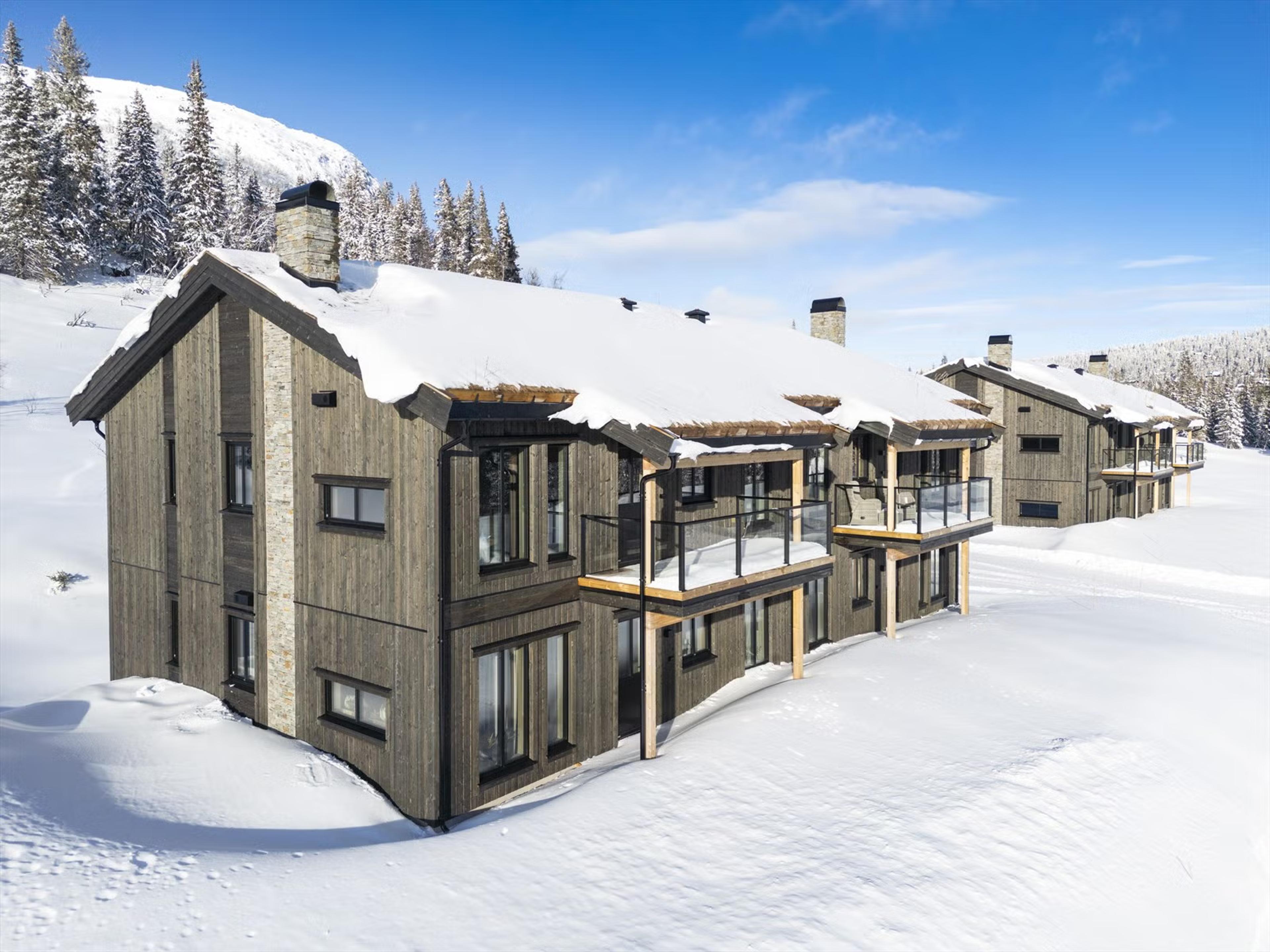 4 innflyttingsklare fritidsleiligheter, Haglebu. Det er 3 soverom i leilighetene.