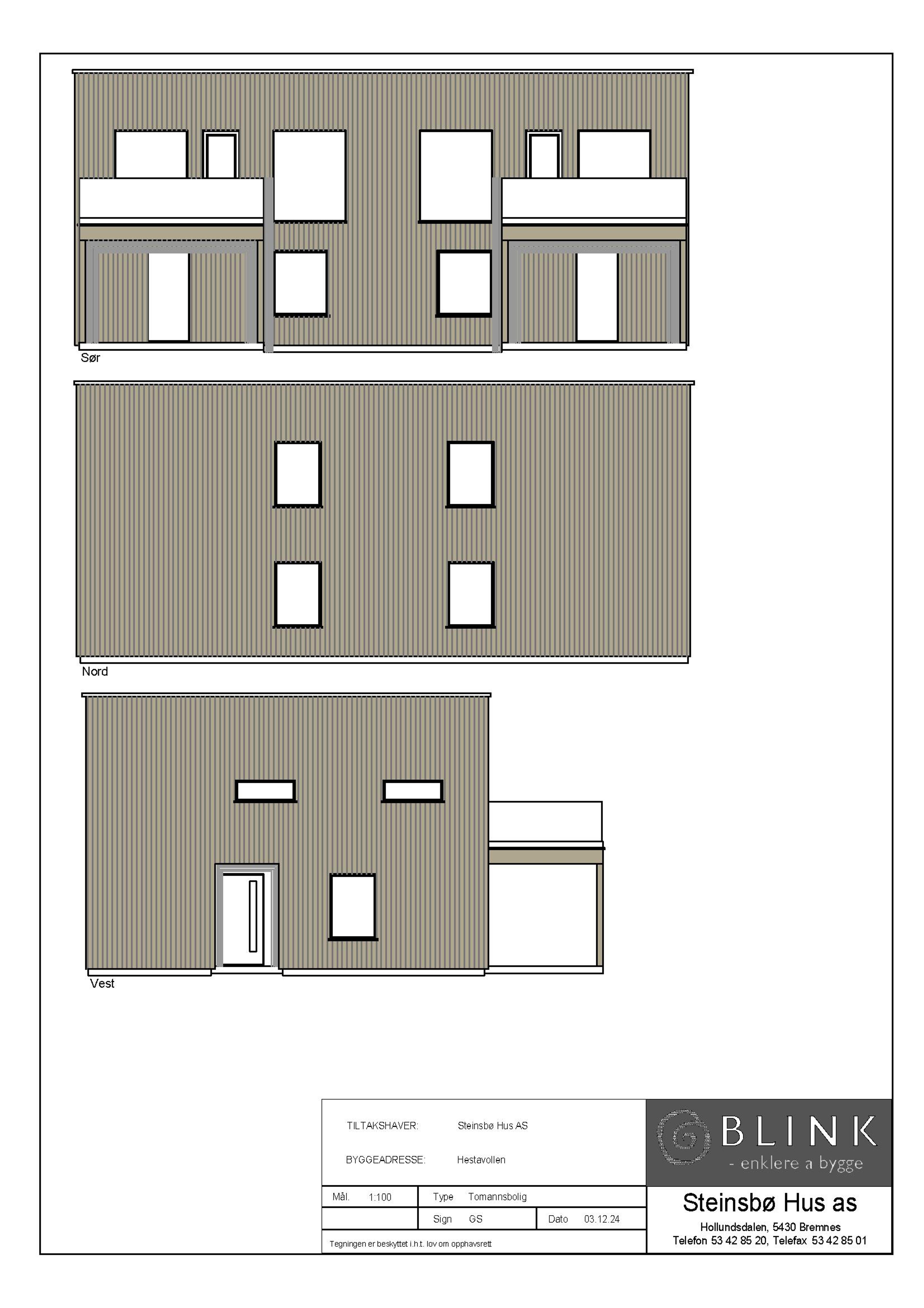 Fasade tomannsbustad