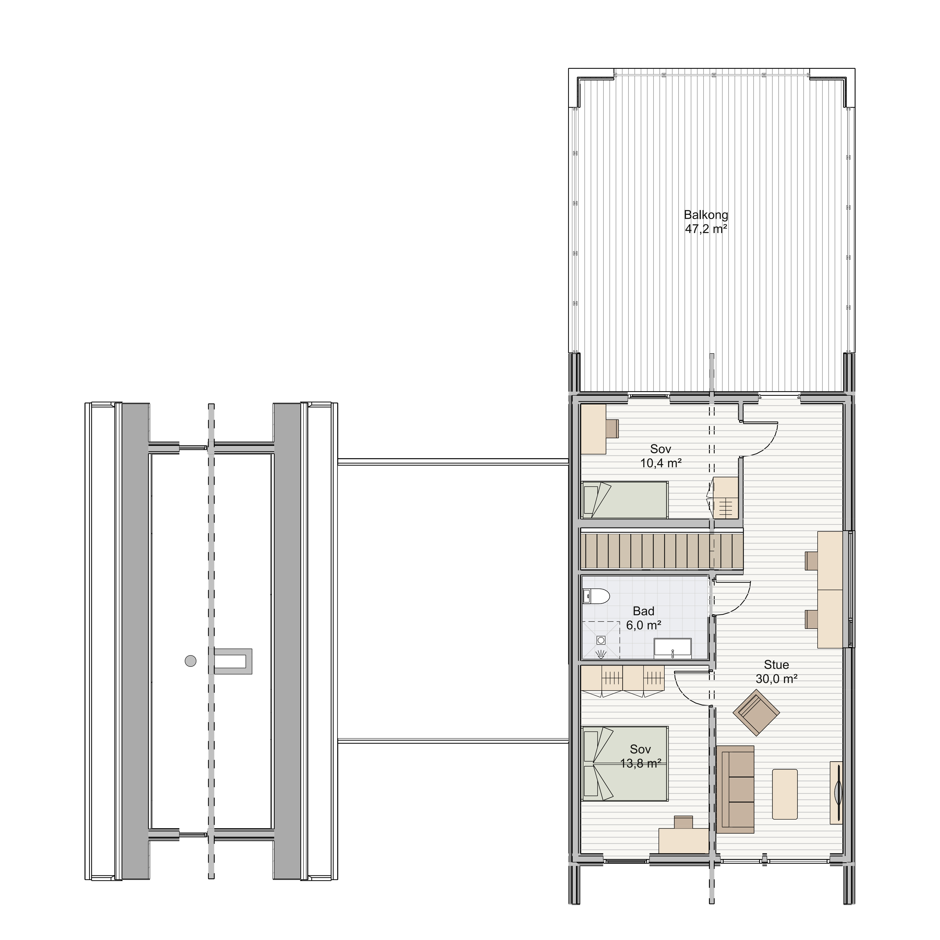 Kongsberg plantegning 2. etg