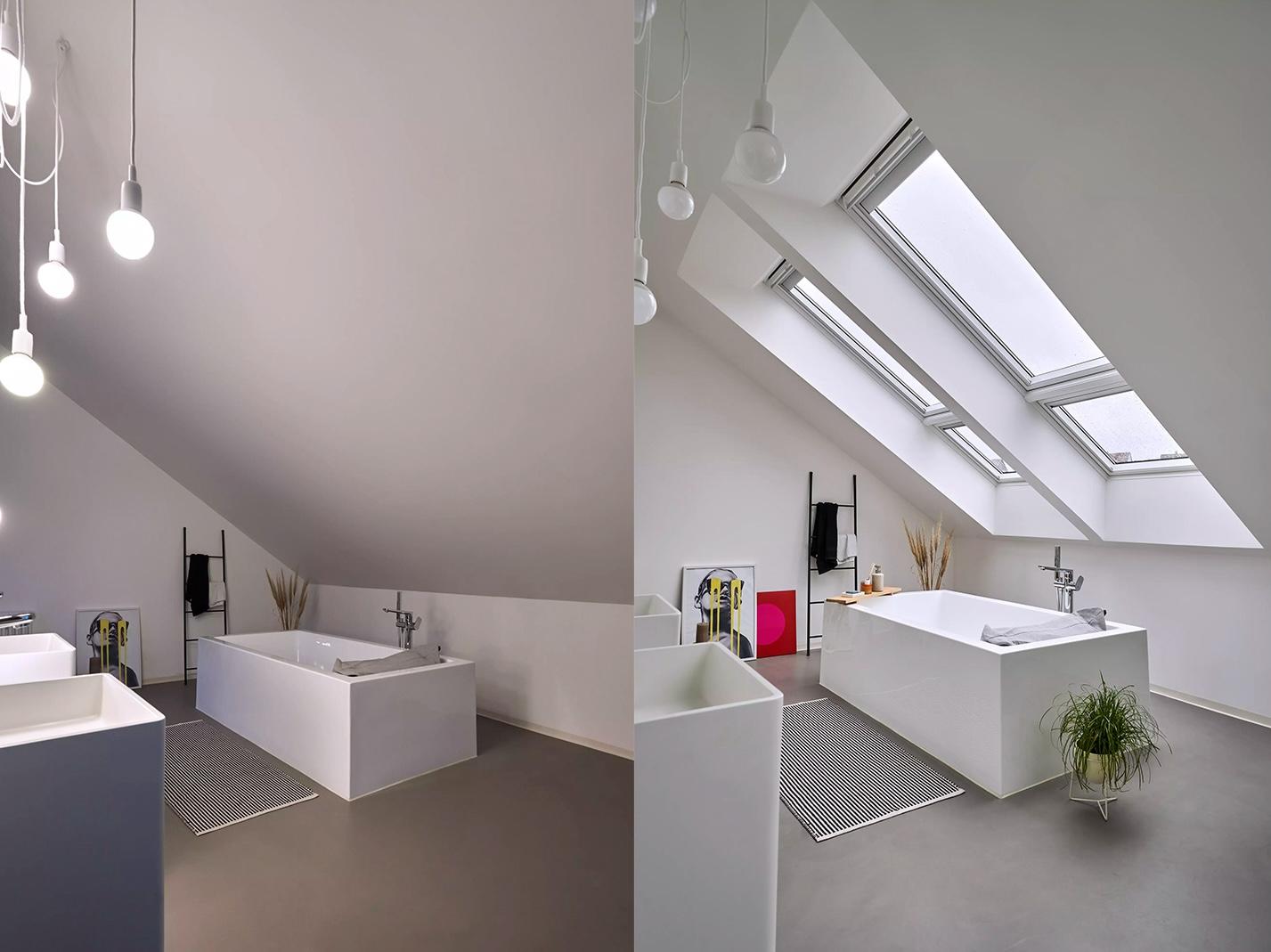 Collage med to bad og badekar