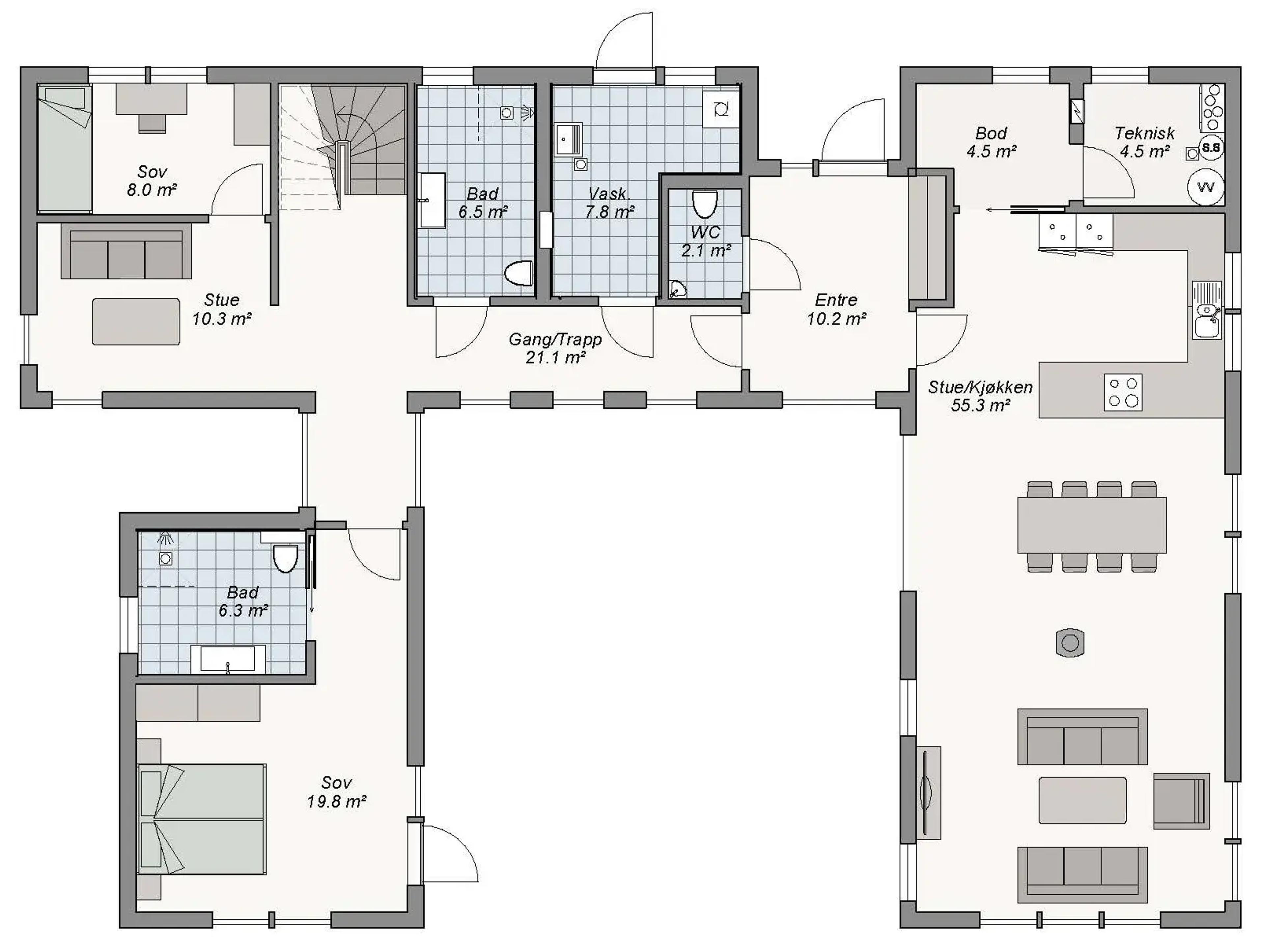 Jarlsberg plantegning 1. etg