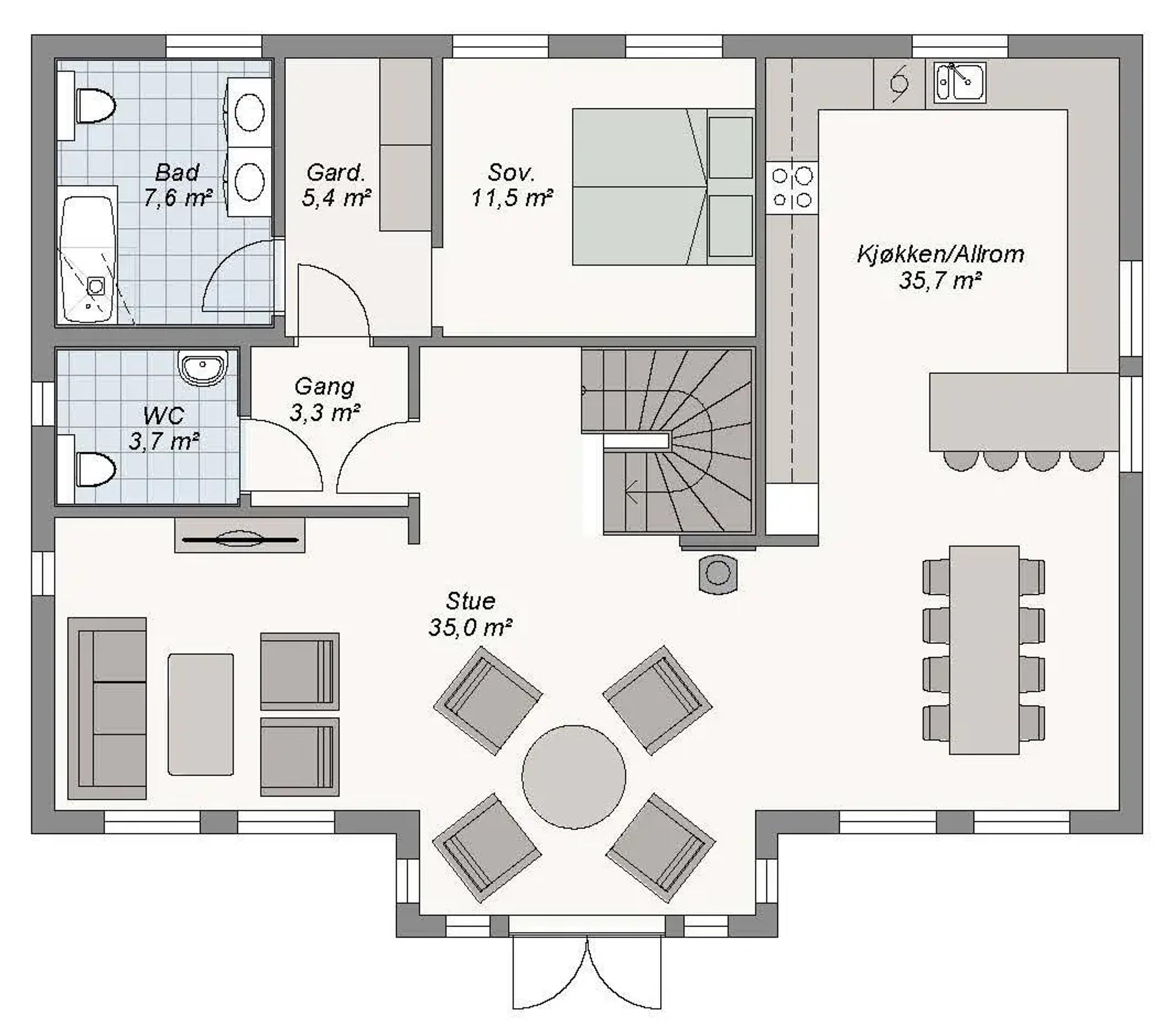 Sandviken plantegning 2. etg