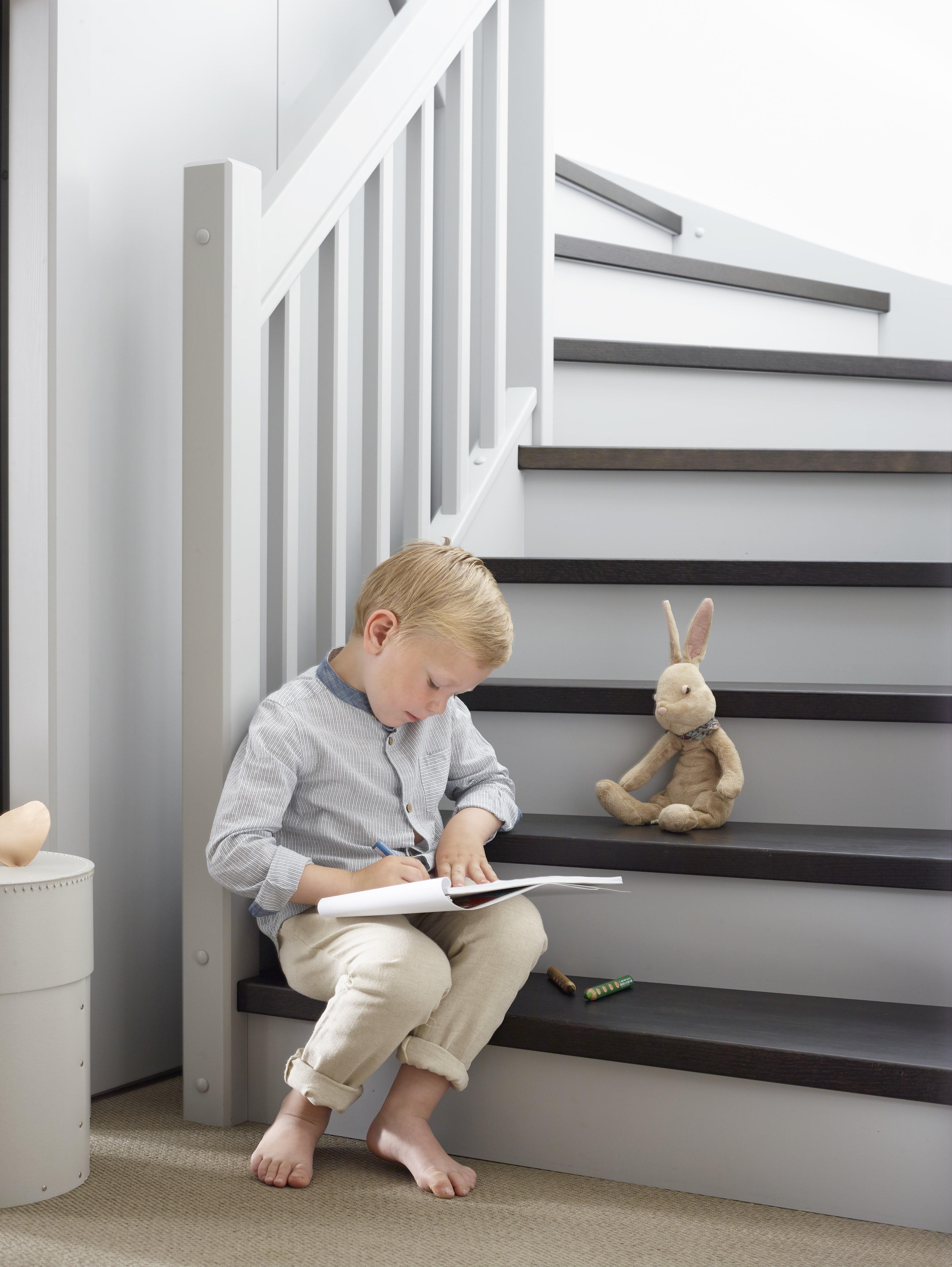 Stryntrappa Fjord vist i lys grå med trinn i brunsvart som en fin kontrast