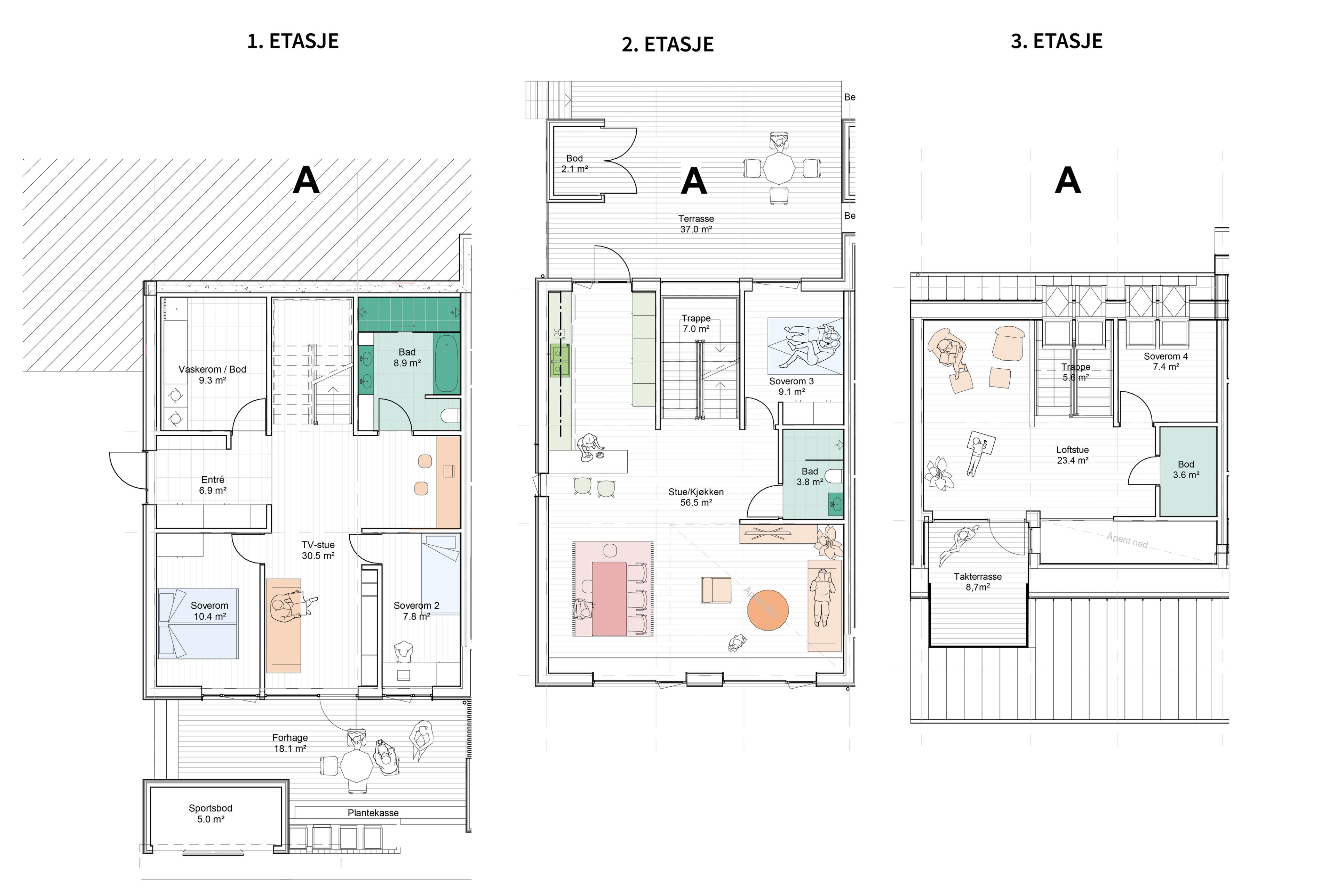 Plantegning Blomvegen 14 A