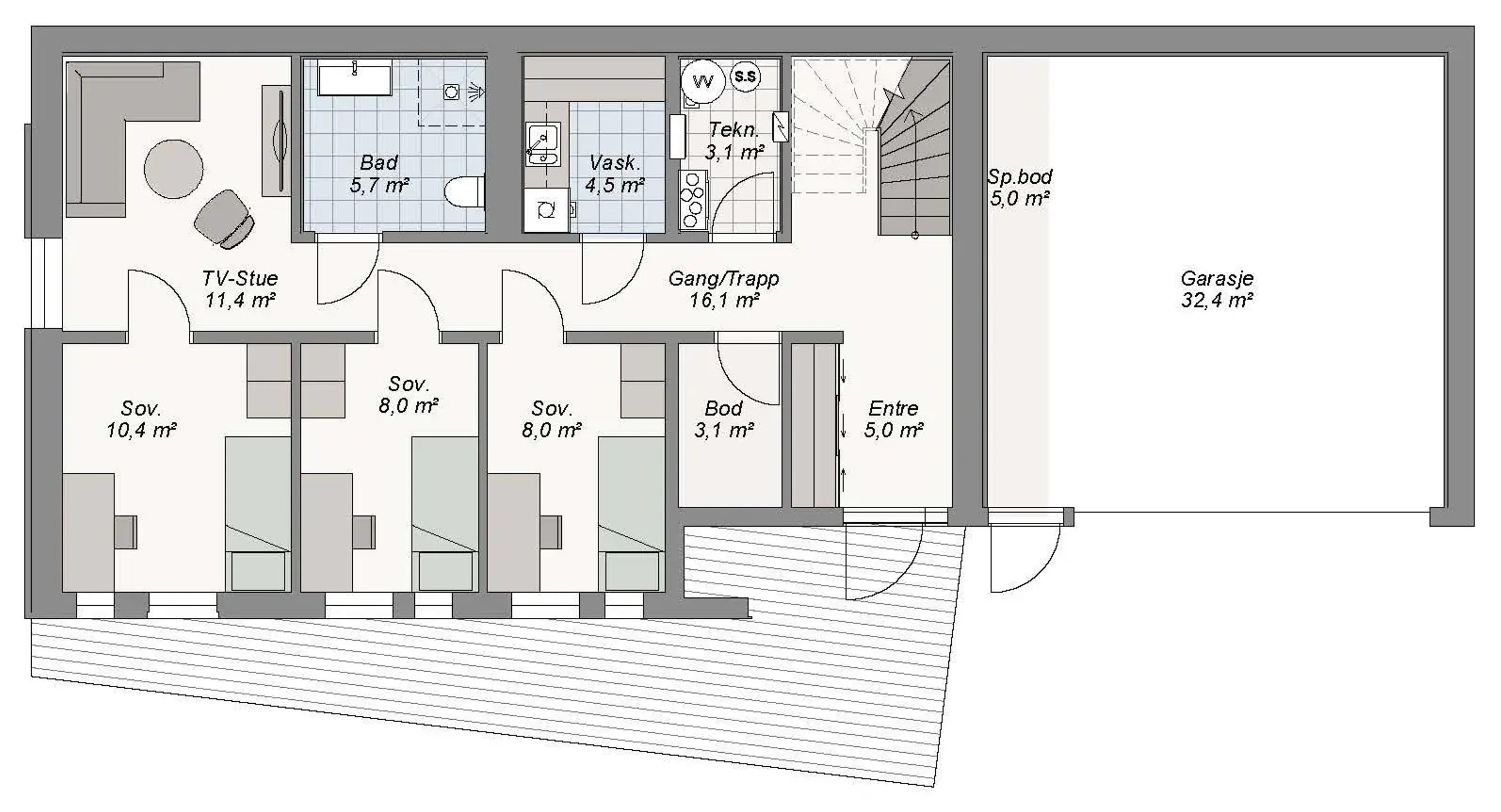 Etne plantegning underetg