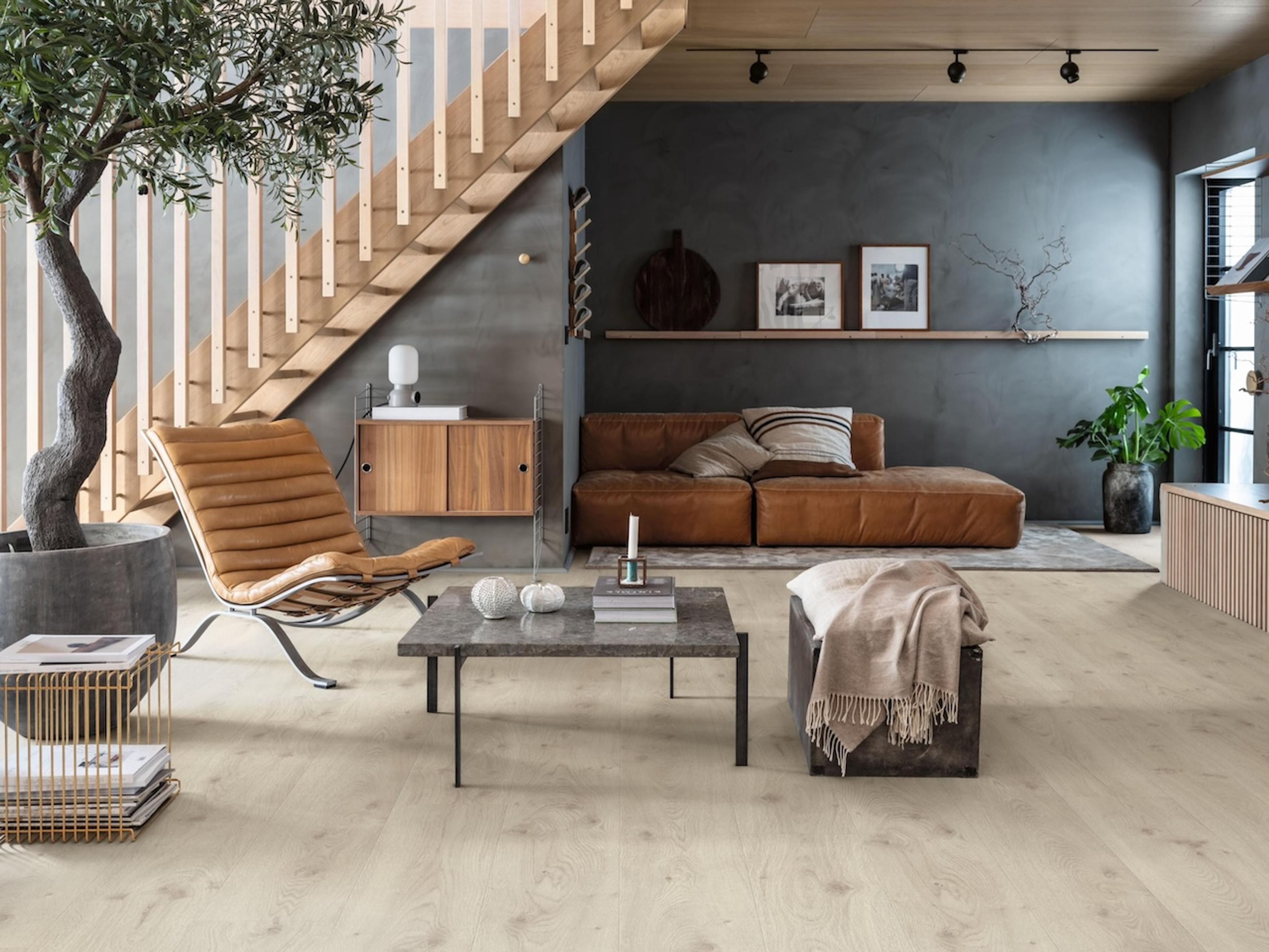 Trondheim Light Grey Oak laminatgulv fra Pergo