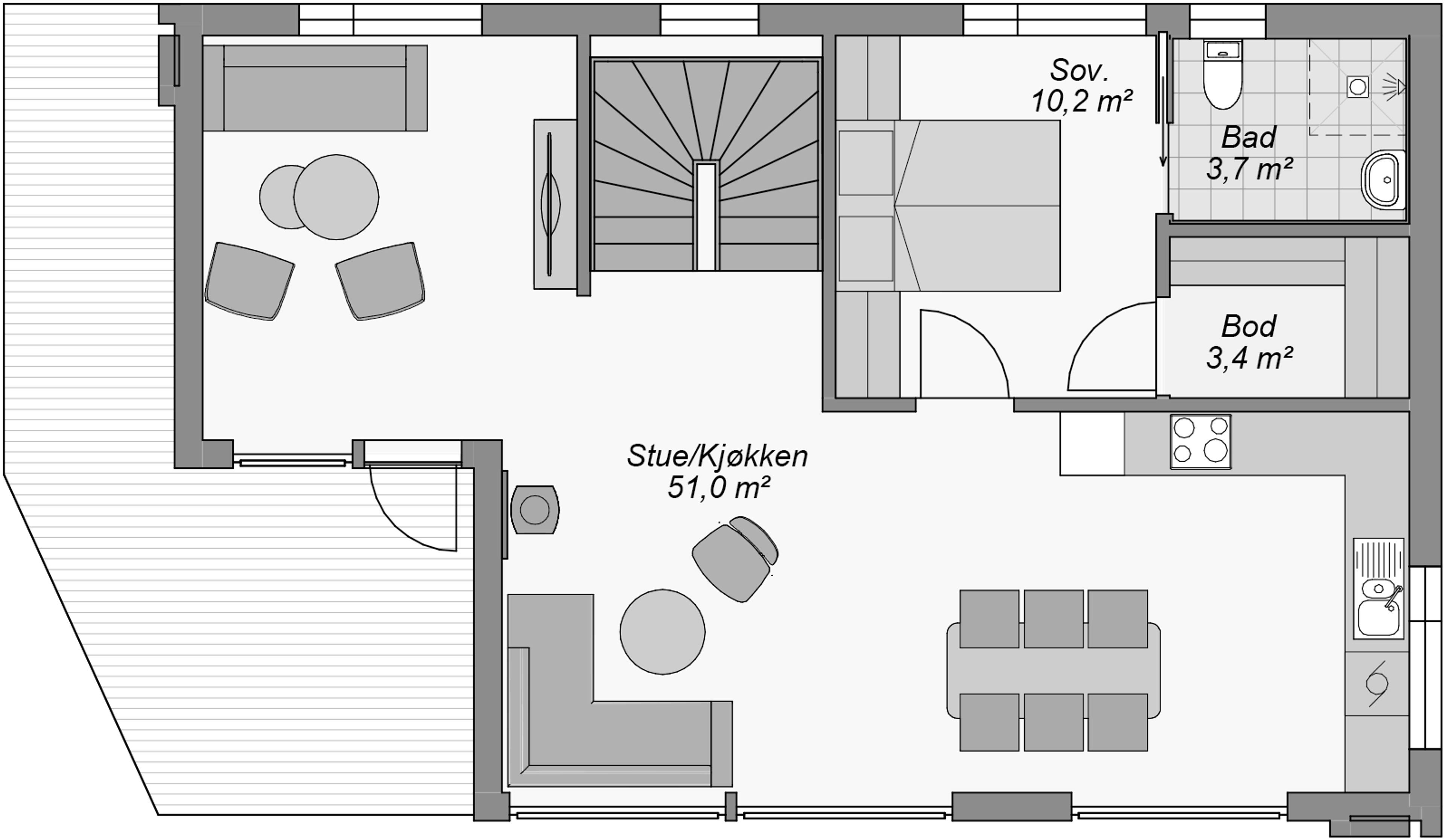 Plantegning av moderne hus