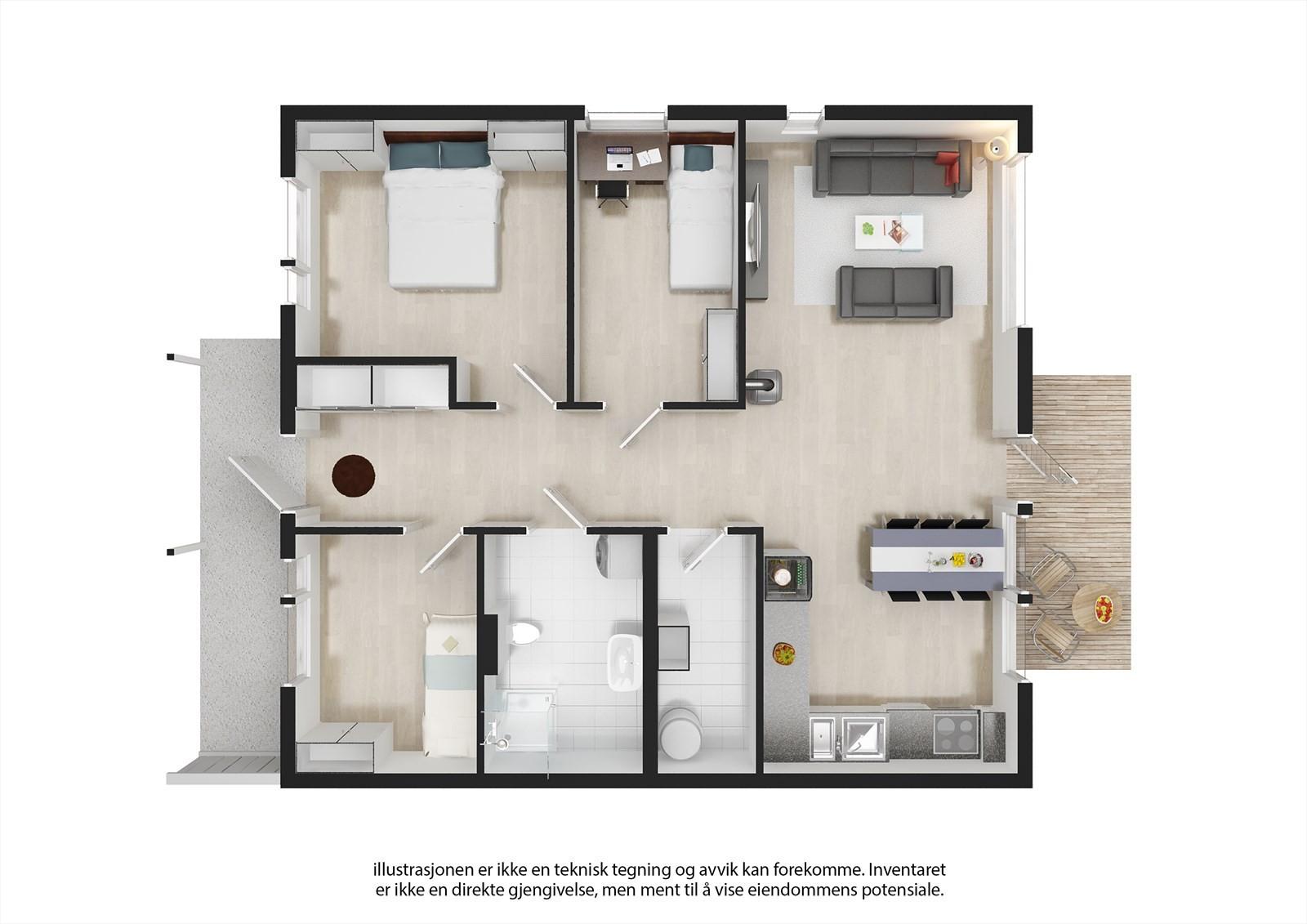 Nyoppført 1/2 part av tomannsbolig- gjennomgående god standard - familievennlig beliggenhet- 3 soverom