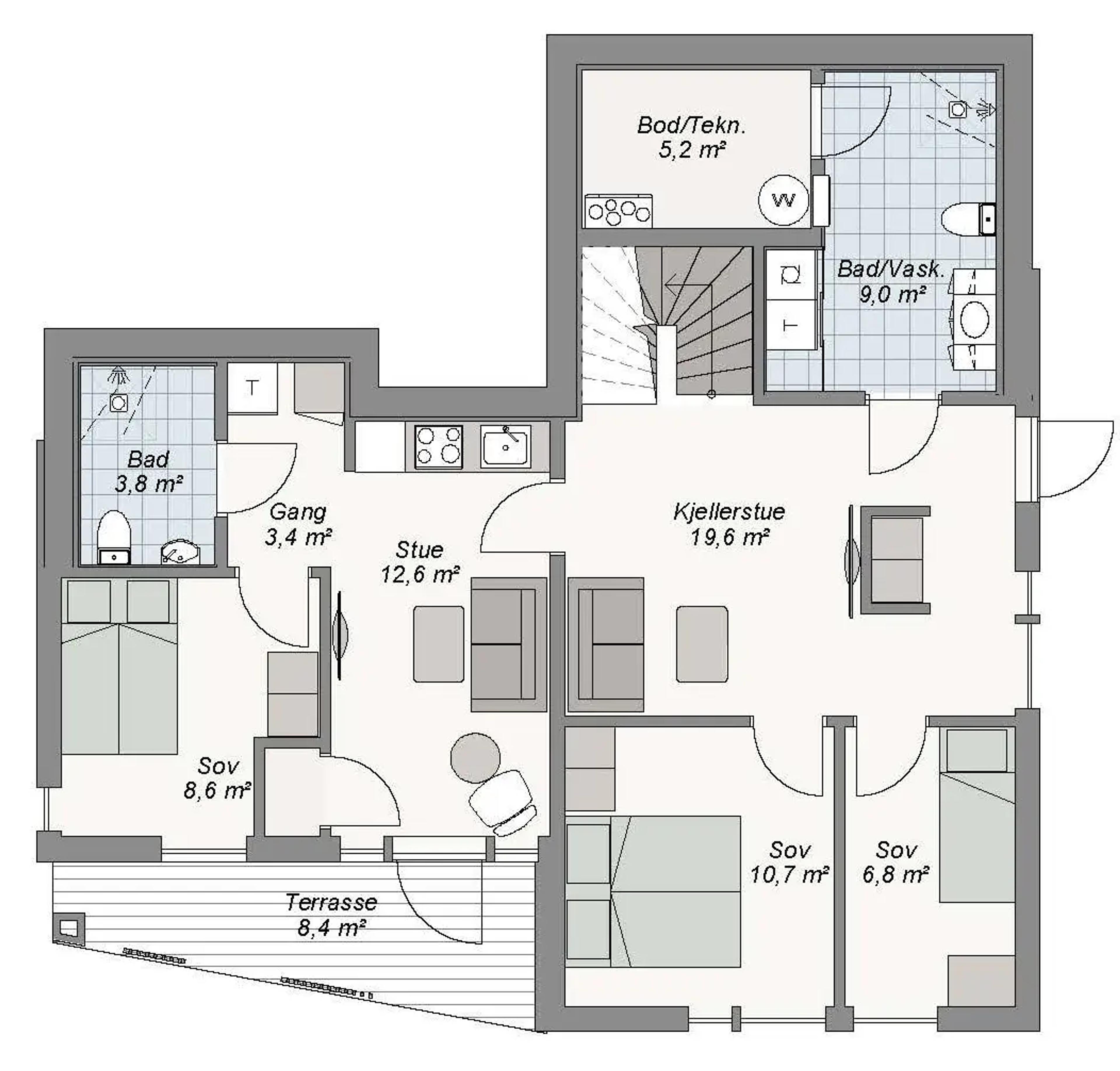 Askøy plantegning underetg