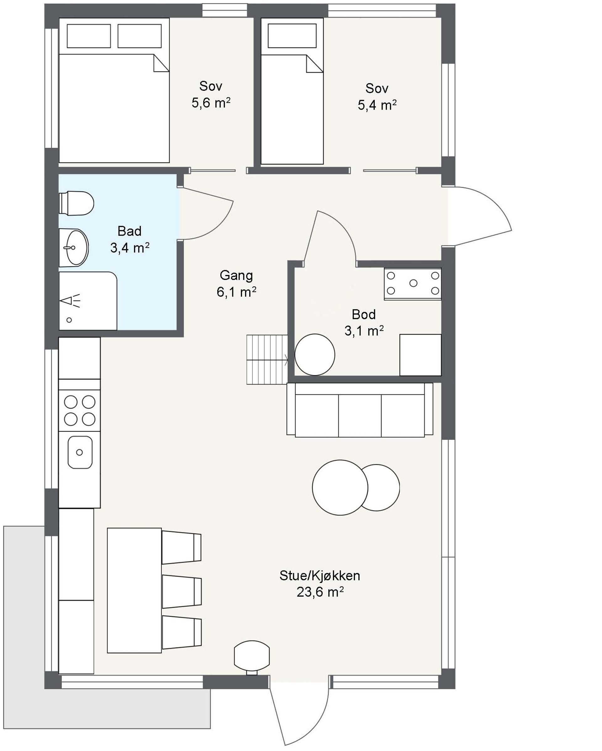 Hytte Hamarøy - liten moderne hytte på pilarer | Blink Hus
